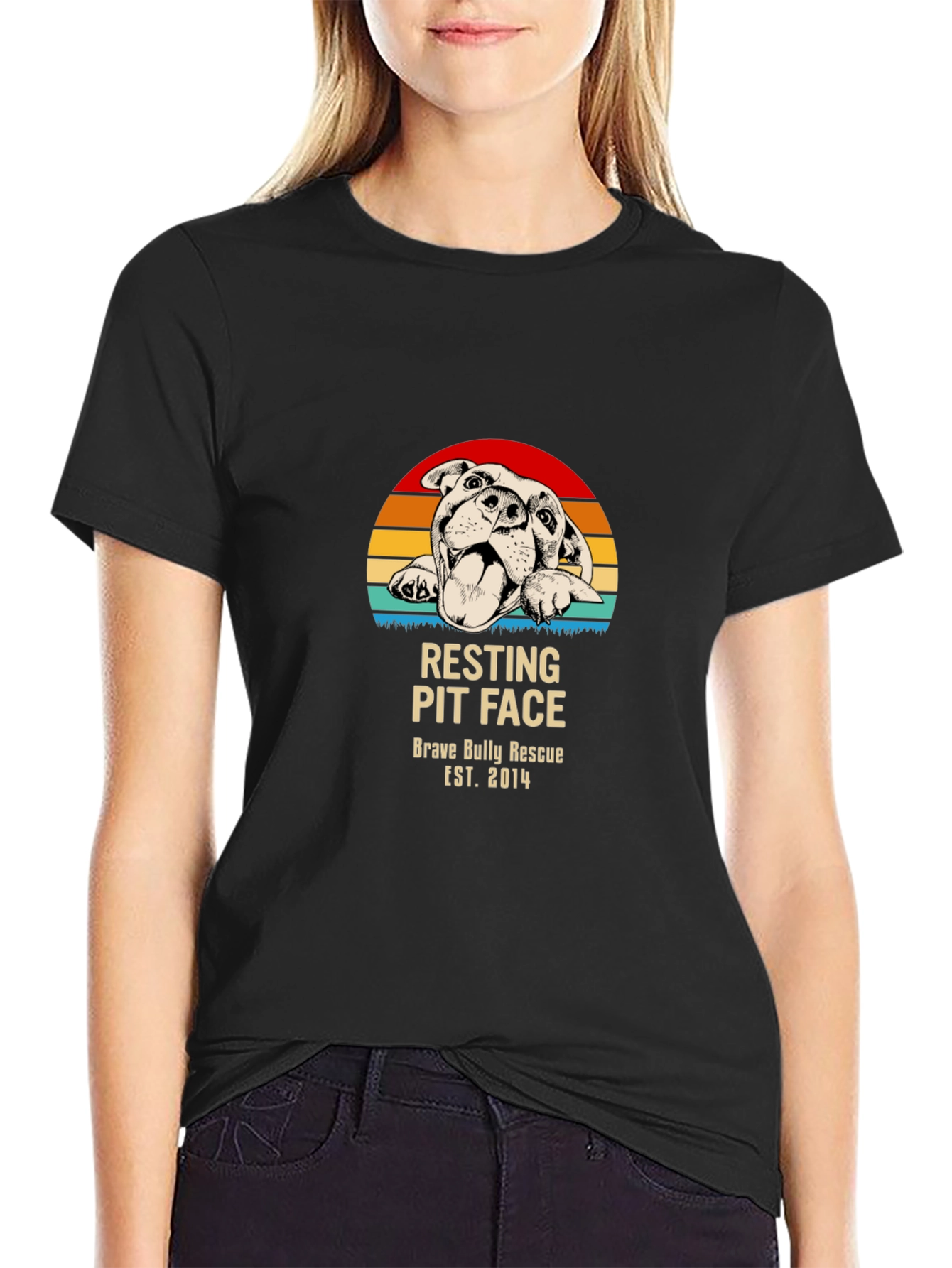 Resting Pit Face T-Shirt - Brave Bully Rescue