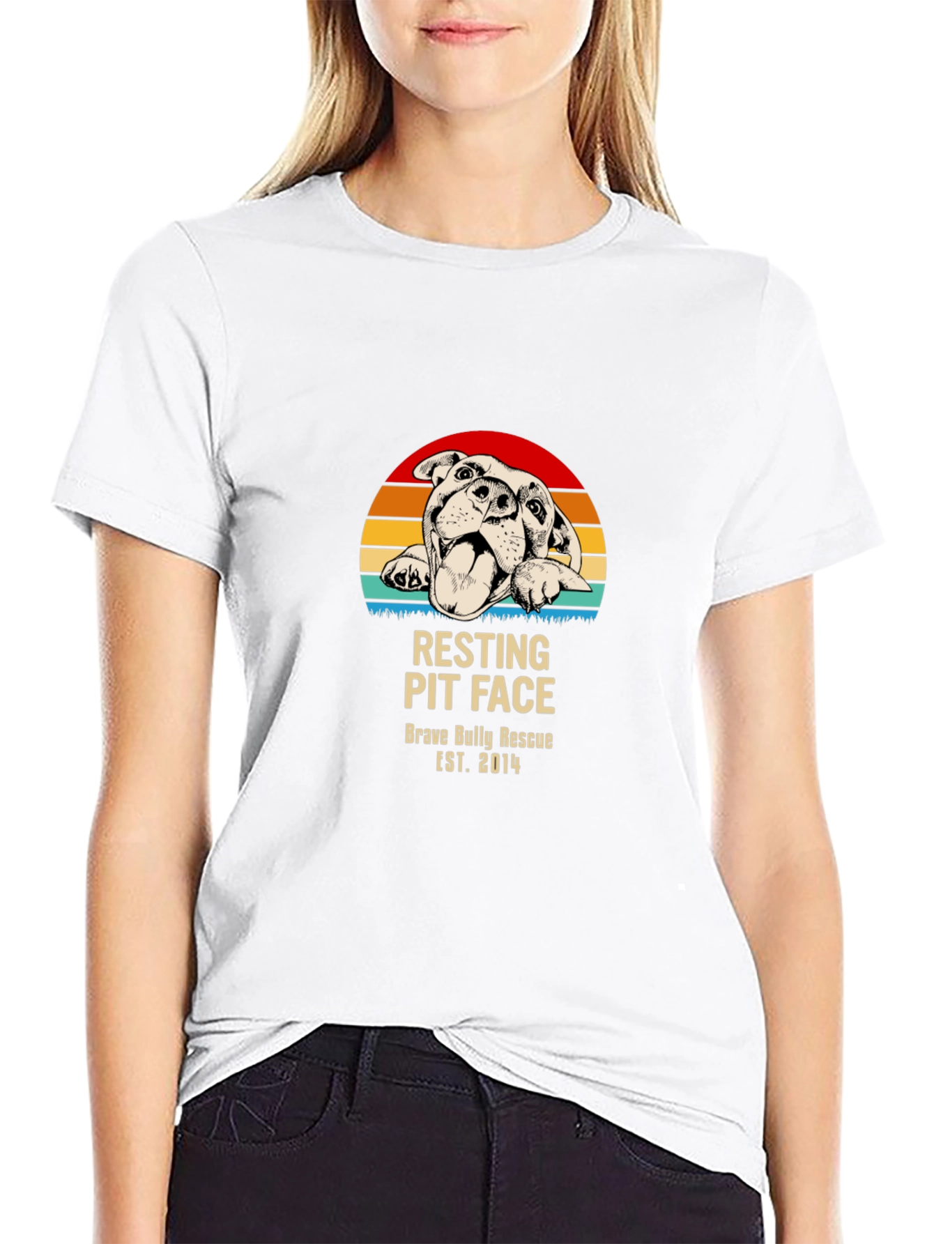 Resting Pit Face T-Shirt - Brave Bully Rescue