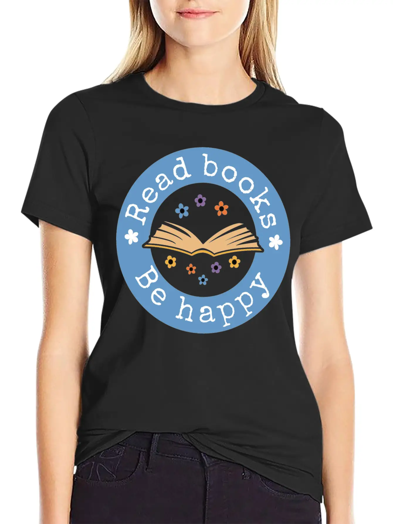 Read Books Be Happy Basic Graphic T-Shirt – Daily Comfort In Soft Cotton
