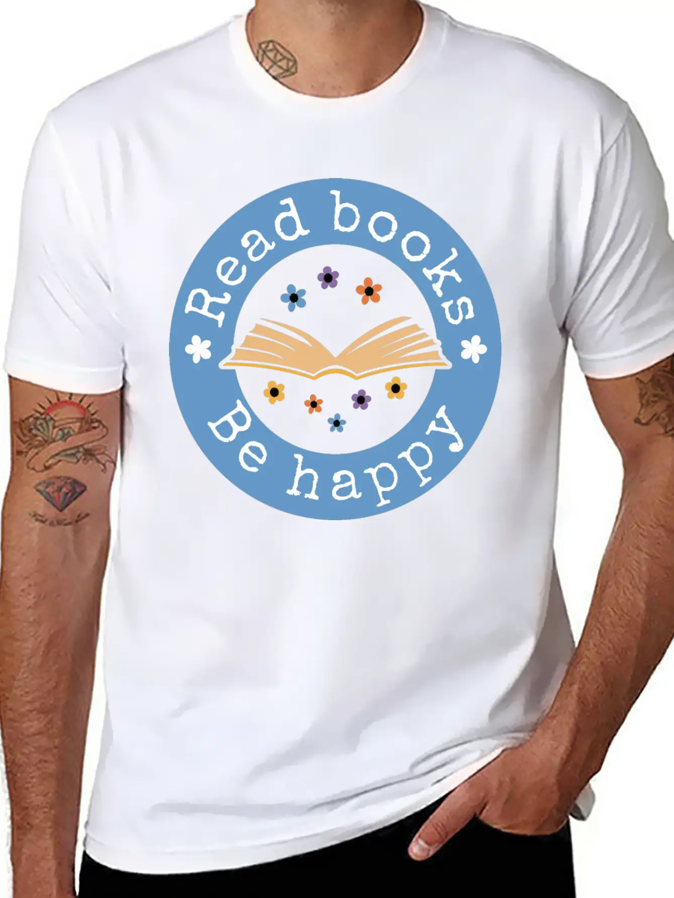 Read Books Be Happy Basic Graphic T-Shirt – Daily Comfort In Soft Cotton