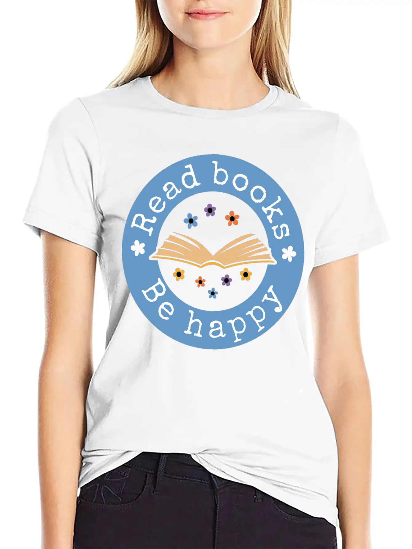 Read Books Be Happy Basic Graphic T-Shirt – Daily Comfort In Soft Cotton