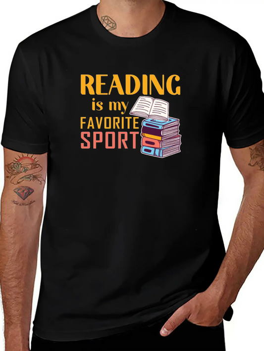 Reading Is My Favorite Sport Loves To Read Books Unisex Short Sleeve Soft Cotton T-Shirt – Casual Everyday Wear