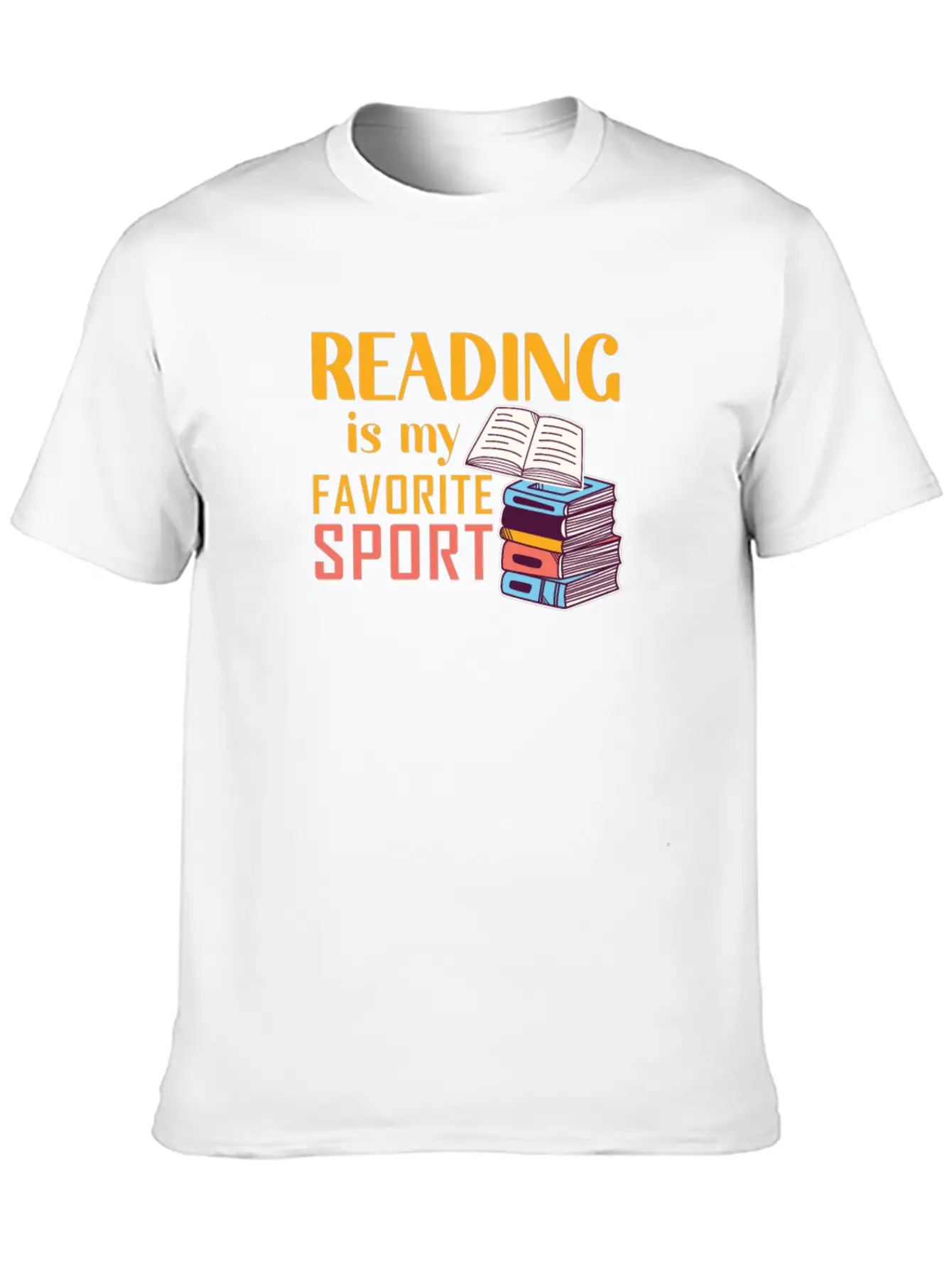 Reading Is My Favorite Sport Loves To Read Books Unisex Short Sleeve Soft Cotton T-Shirt – Casual Everyday Wear