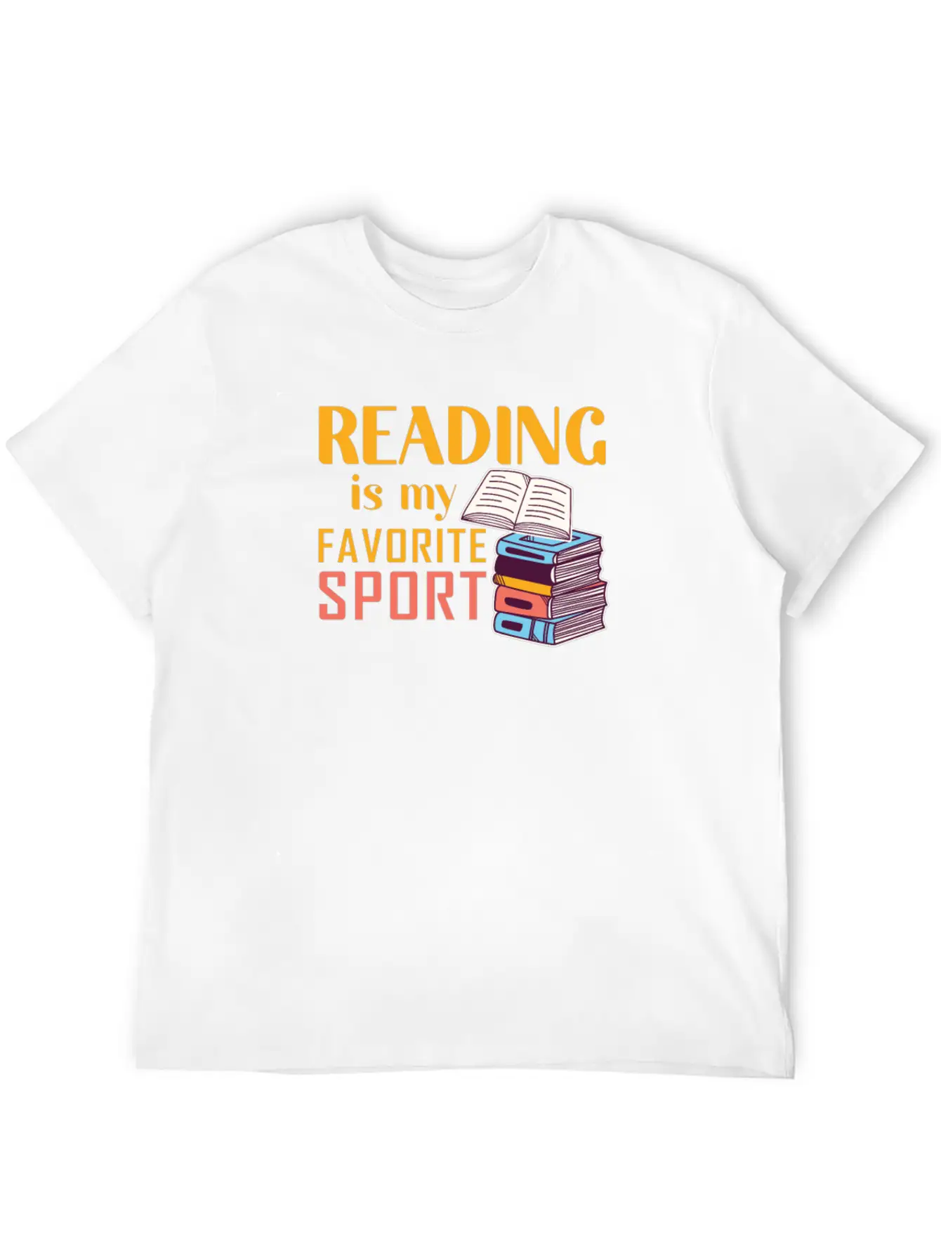 Reading Is My Favorite Sport Loves To Read Books Unisex Short Sleeve Soft Cotton T-Shirt – Casual Everyday Wear