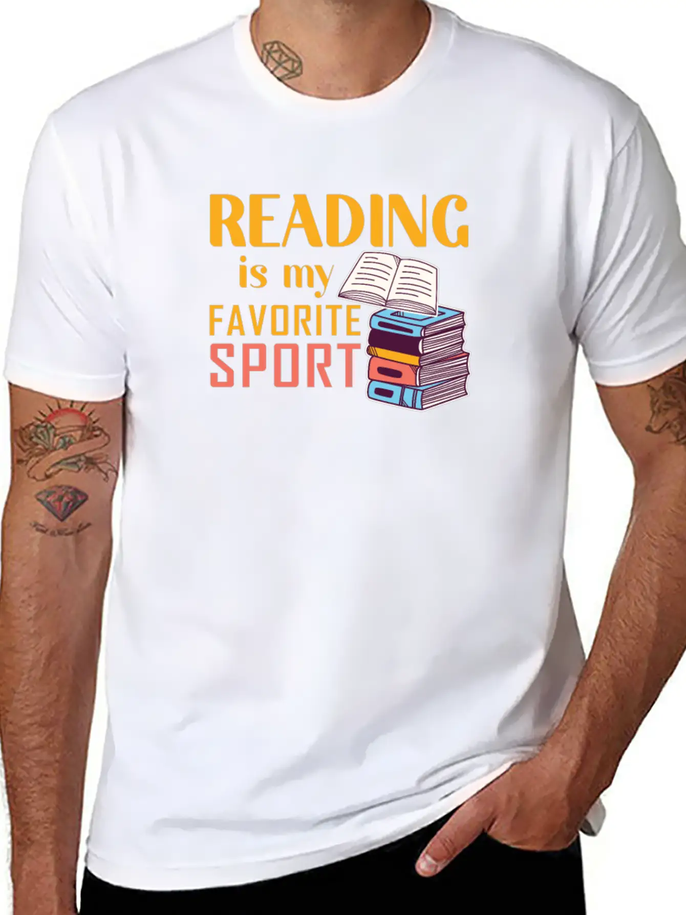 Reading Is My Favorite Sport Loves To Read Books Unisex Short Sleeve Soft Cotton T-Shirt – Casual Everyday Wear