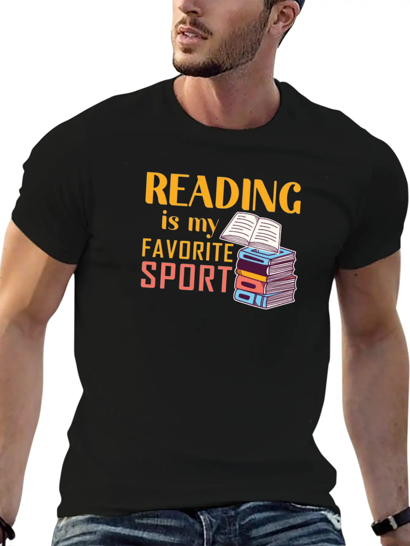 Reading Is My Favorite Sport Loves To Read Books Unisex Short Sleeve Soft Cotton T-Shirt – Casual Everyday Wear