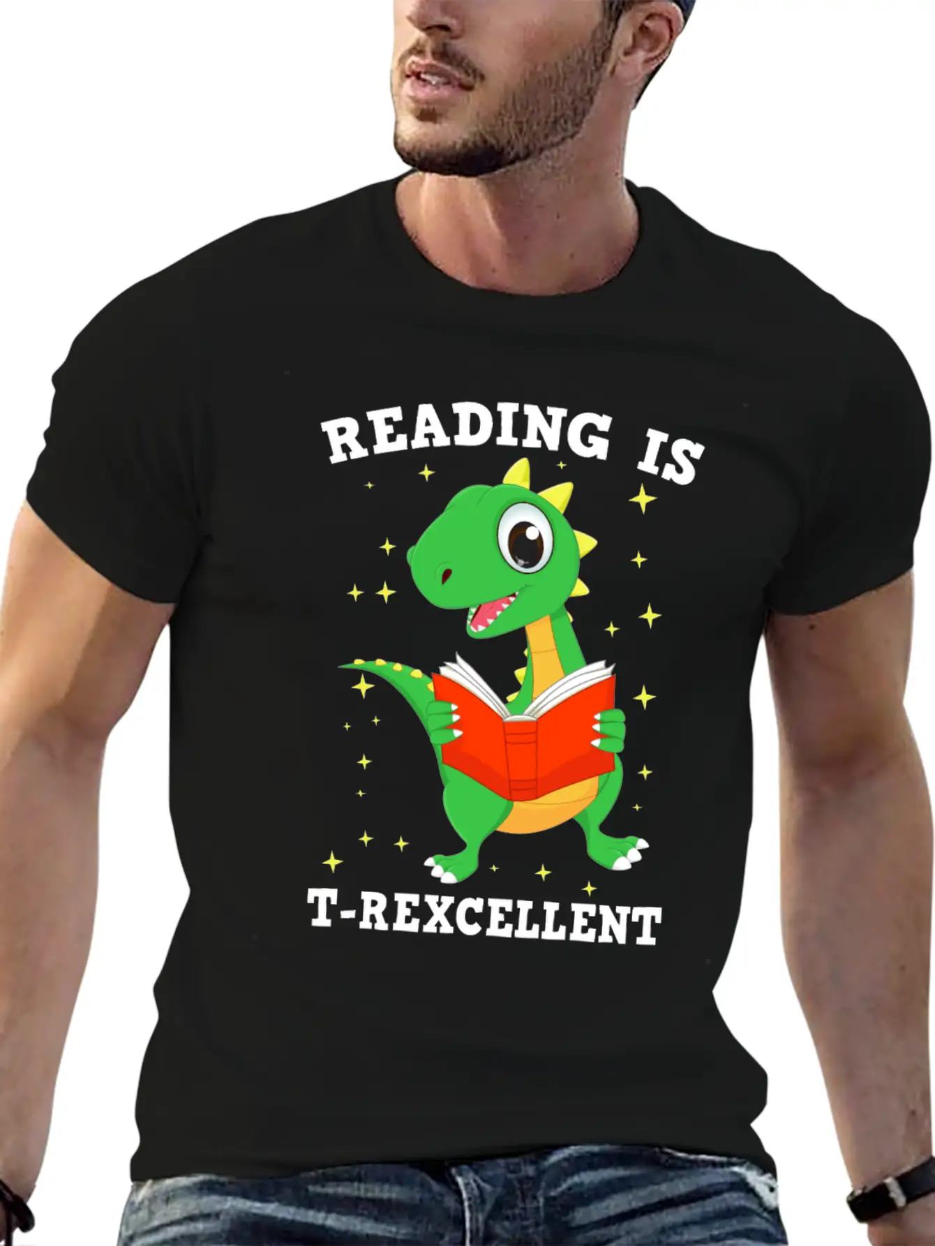 Reading Is T Rexcellent Stylish Everyday T-Shirt – Unisex Basic Cotton Tee