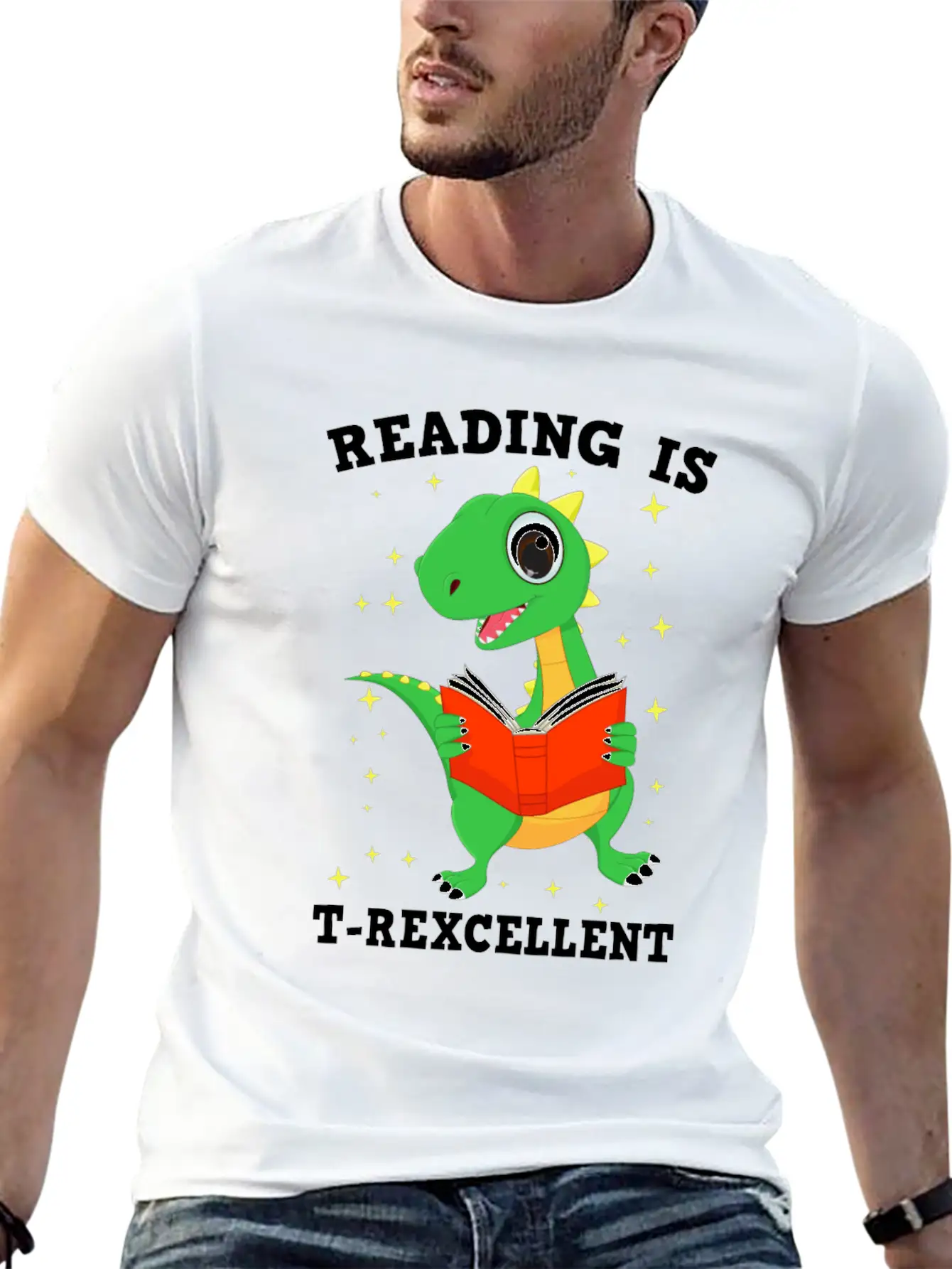 Reading Is T Rexcellent Stylish Everyday T-Shirt – Unisex Basic Cotton Tee