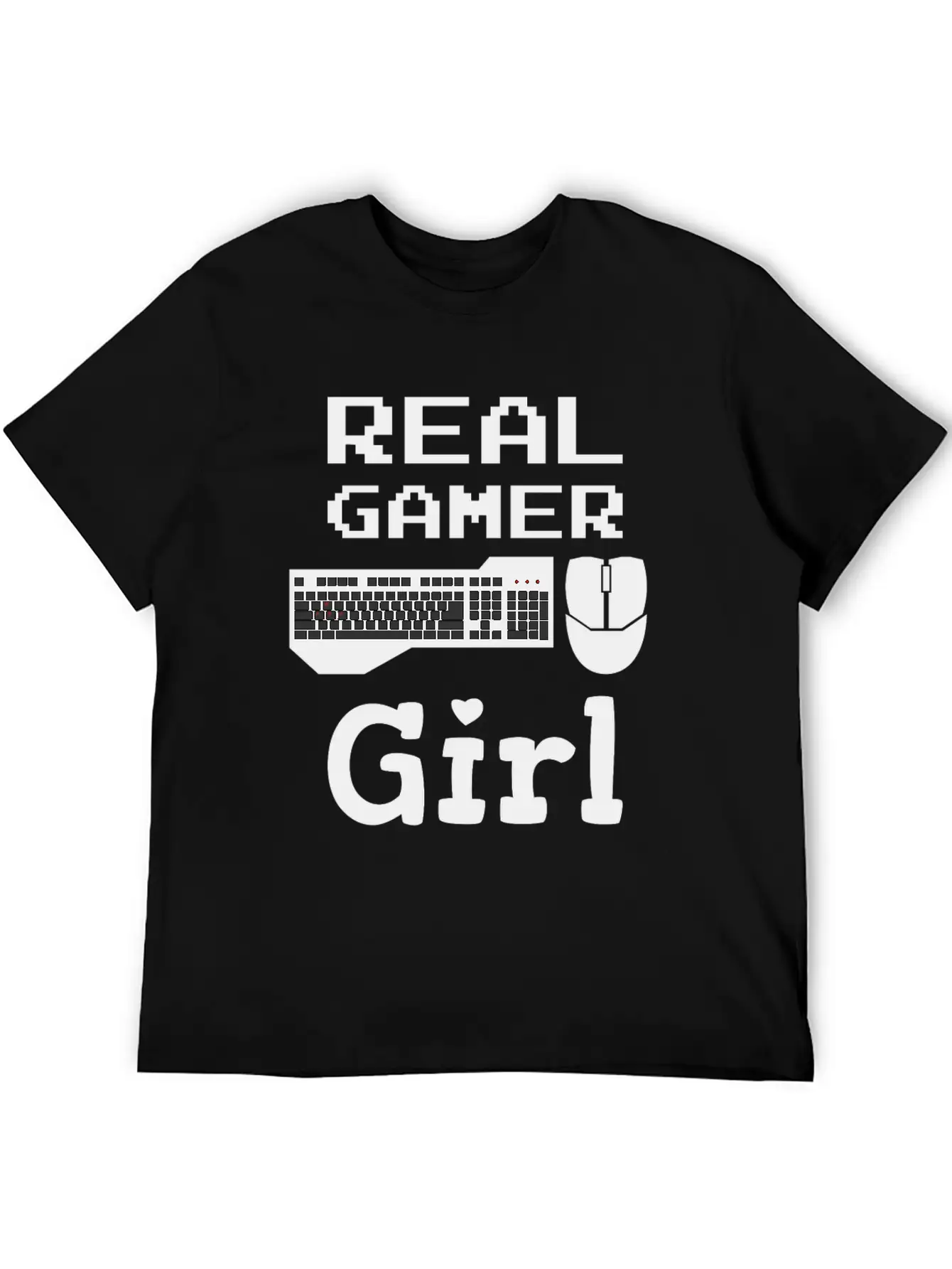 Real Gamer Girl Keyboard Mouse PC Gaming Unisex Casual T-Shirt – Clean Design For Daily Comfort