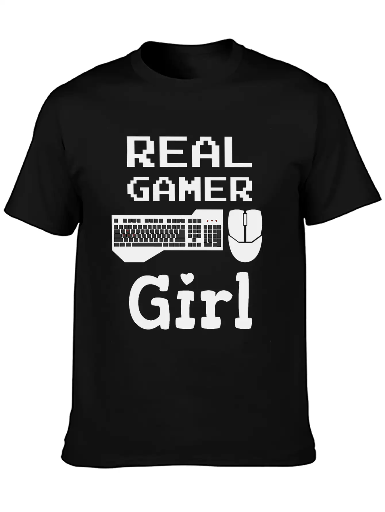 Real Gamer Girl Keyboard Mouse PC Gaming Unisex Casual T-Shirt – Clean Design For Daily Comfort