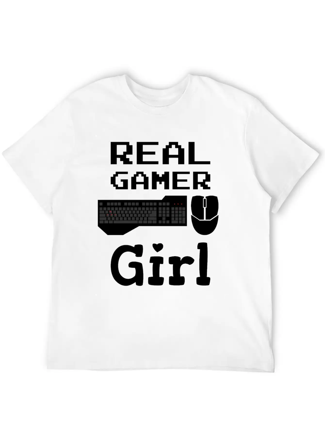 Real Gamer Girl Keyboard Mouse PC Gaming Unisex Casual T-Shirt – Clean Design For Daily Comfort