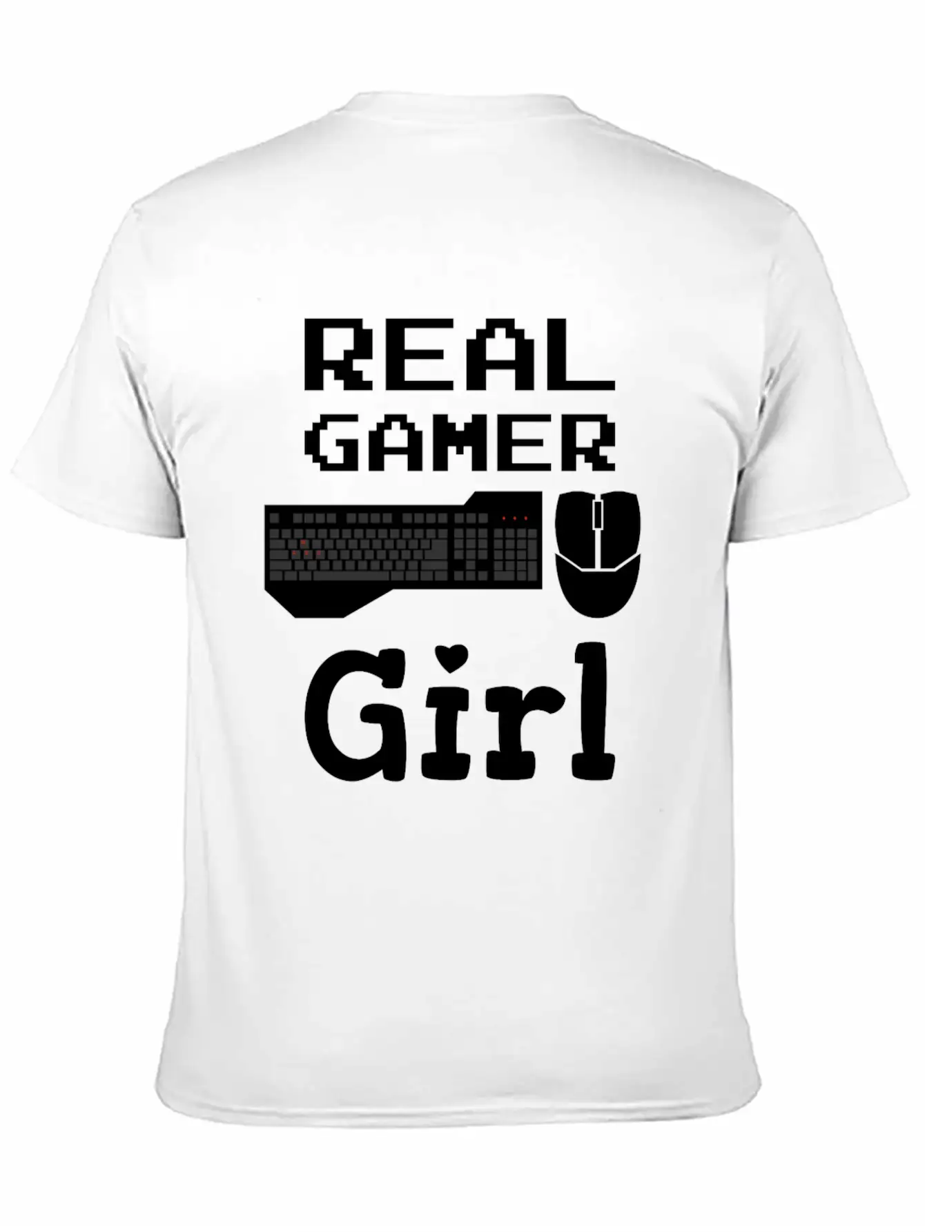 Real Gamer Girl Keyboard Mouse PC Gaming Unisex Casual T-Shirt – Clean Design For Daily Comfort