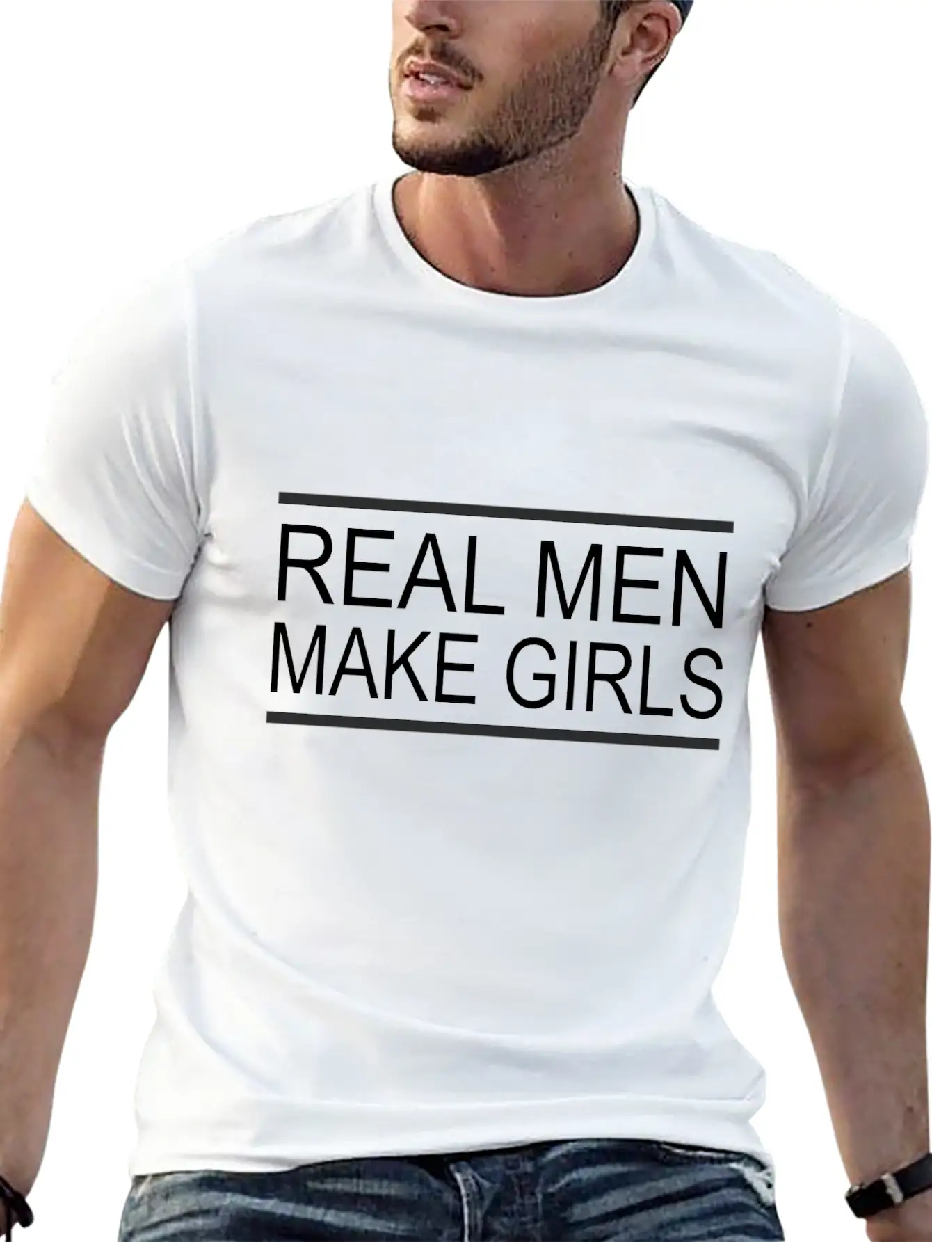 Real Man Make Girls Basic Graphic T-Shirt – Daily Comfort In Soft Cotton