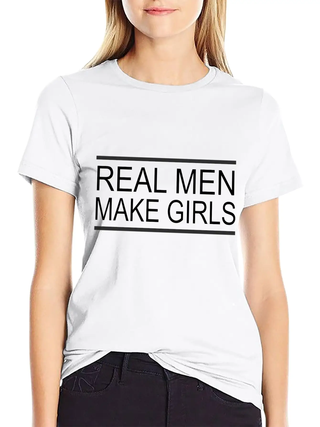 Real Man Make Girls Basic Graphic T-Shirt – Daily Comfort In Soft Cotton