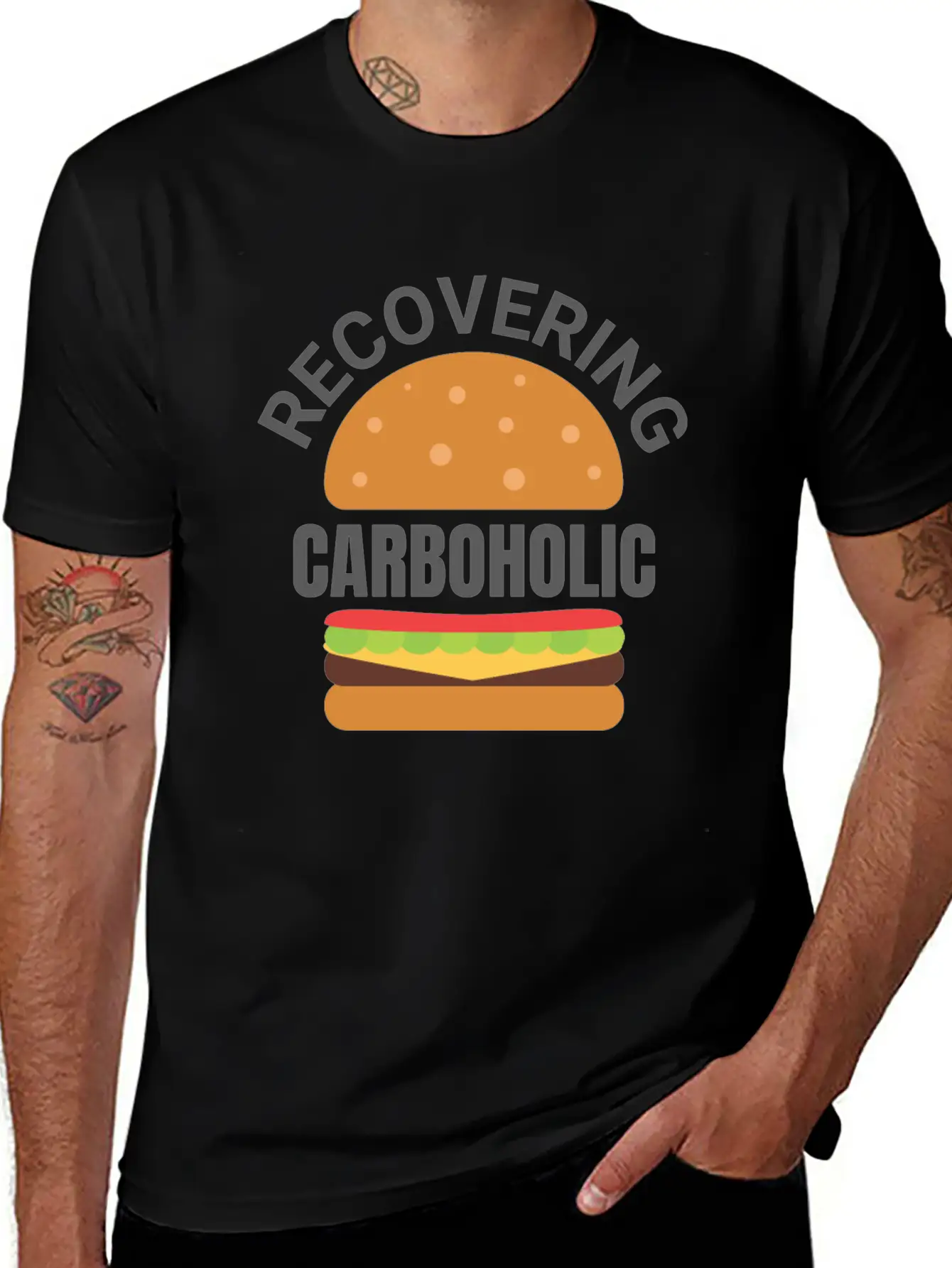 Recovering Carboholic Funny LowCarb Keto Diet Gift Timeless Short Sleeve Tee – Comfy And Minimalist Design