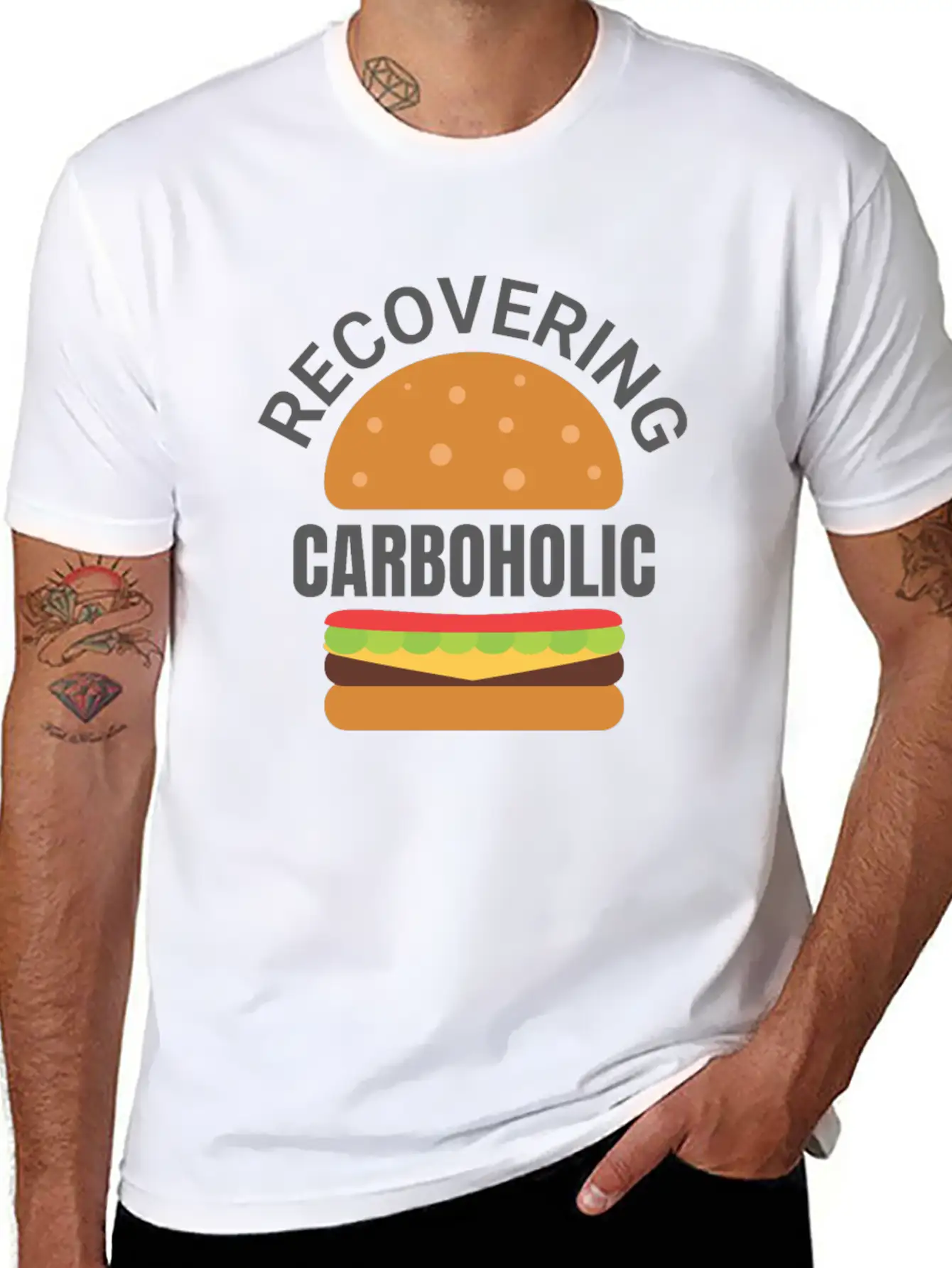 Recovering Carboholic Funny LowCarb Keto Diet Gift Timeless Short Sleeve Tee – Comfy And Minimalist Design