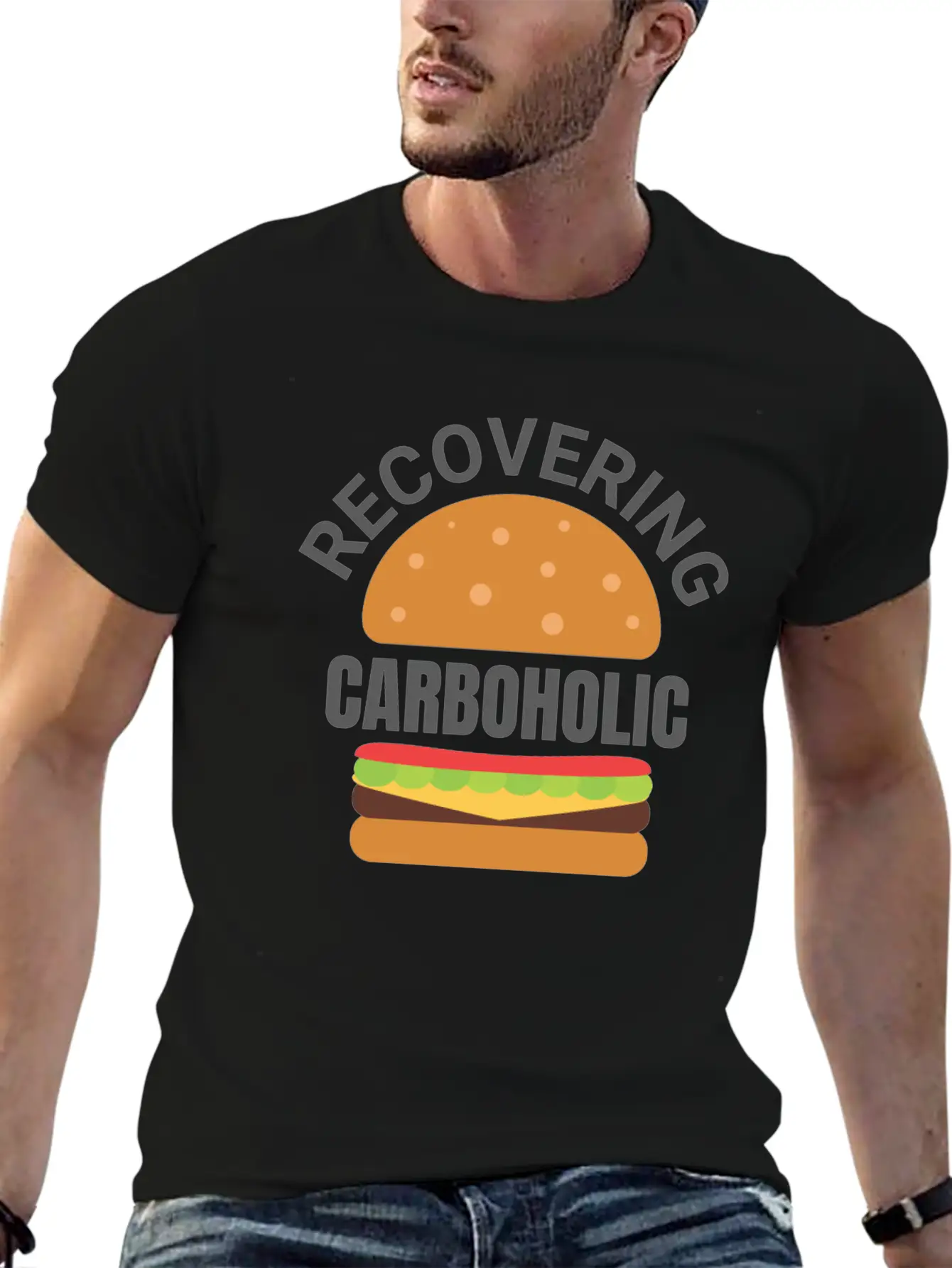 Recovering Carboholic Funny LowCarb Keto Diet Gift Timeless Short Sleeve Tee – Comfy And Minimalist Design