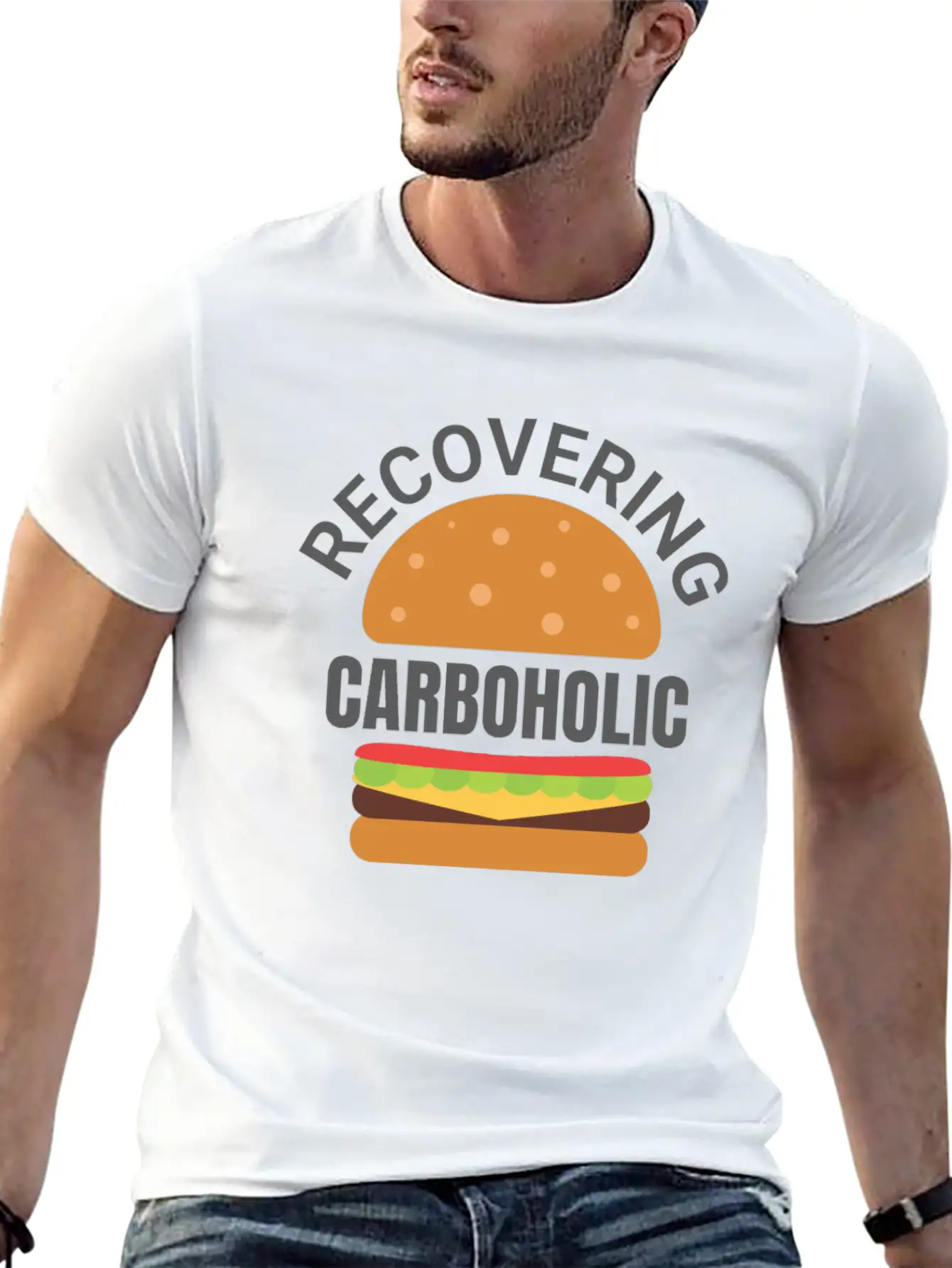Recovering Carboholic Funny LowCarb Keto Diet Gift Timeless Short Sleeve Tee – Comfy And Minimalist Design