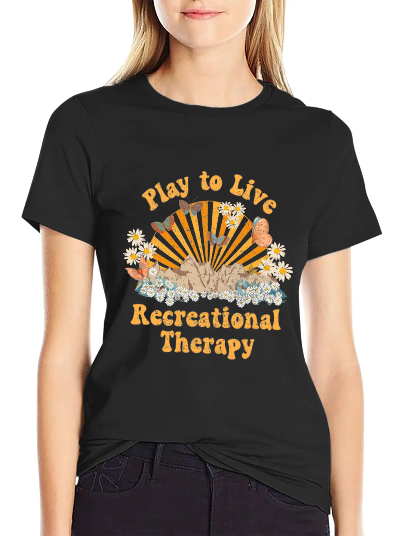 Recreational Therapy Therapeutic Recreation Rt Sun Stylish Everyday T-Shirt – Unisex Basic Cotton Tee