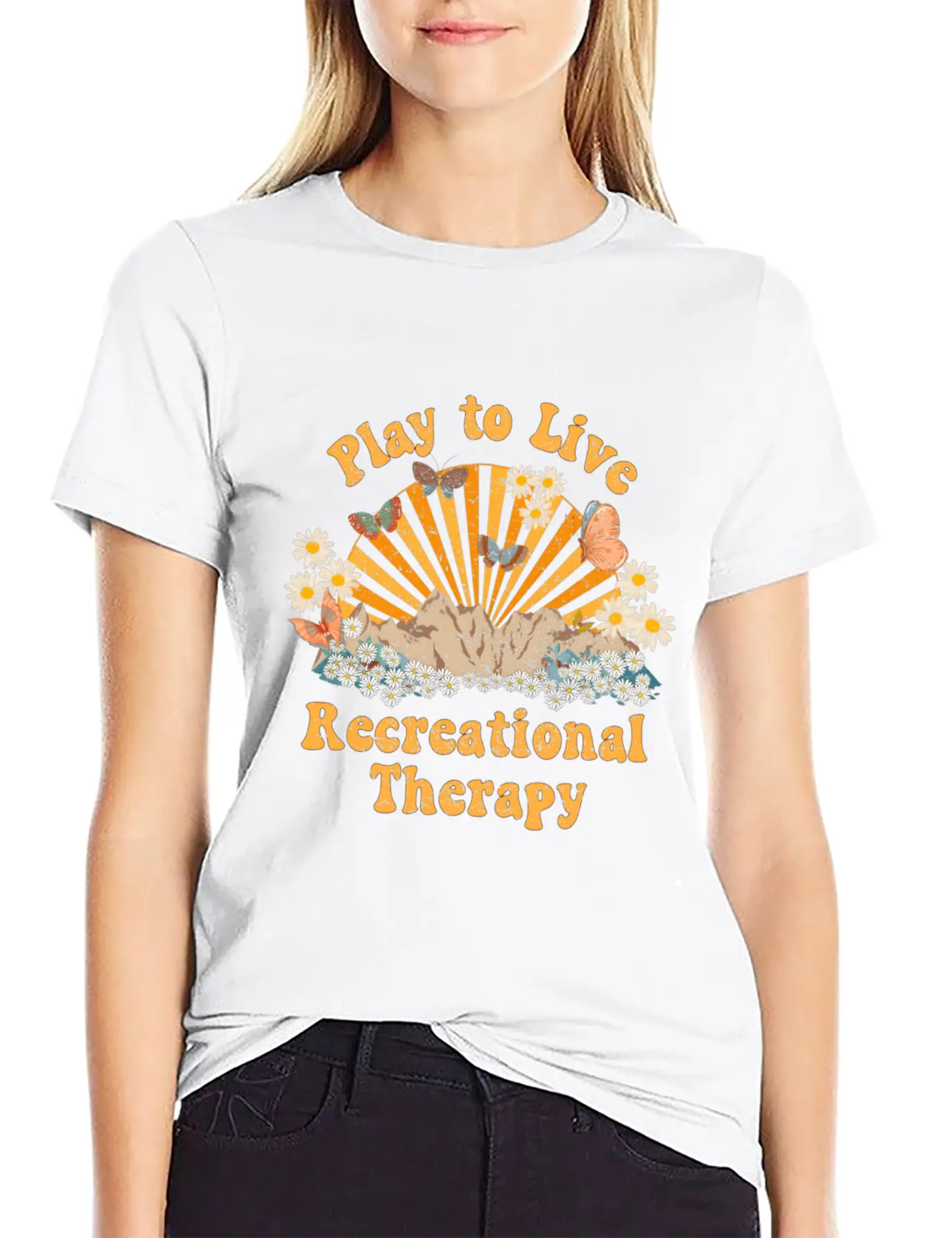 Recreational Therapy Therapeutic Recreation Rt Sun Stylish Everyday T-Shirt – Unisex Basic Cotton Tee