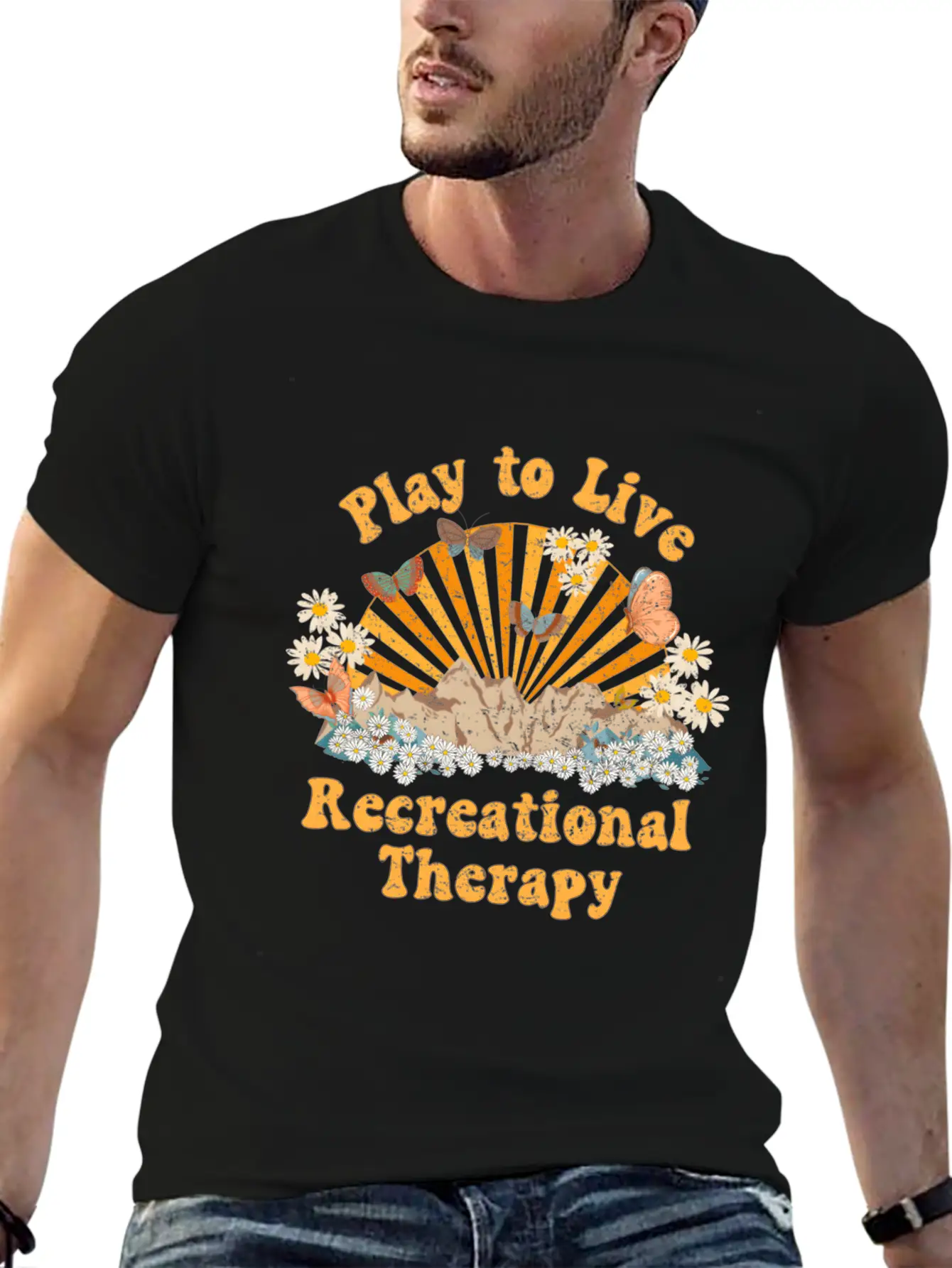 Recreational Therapy Therapeutic Recreation Rt Sun Stylish Everyday T-Shirt – Unisex Basic Cotton Tee