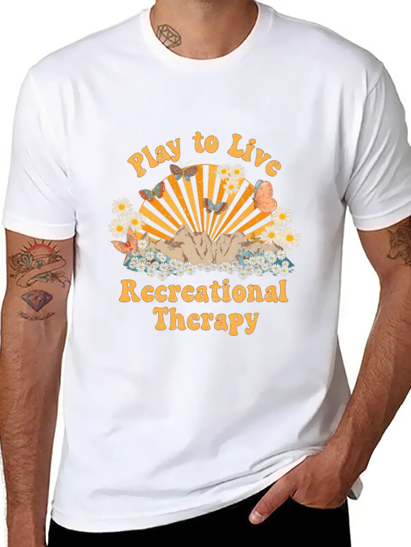 Recreational Therapy Therapeutic Recreation Rt Sun Stylish Everyday T-Shirt – Unisex Basic Cotton Tee