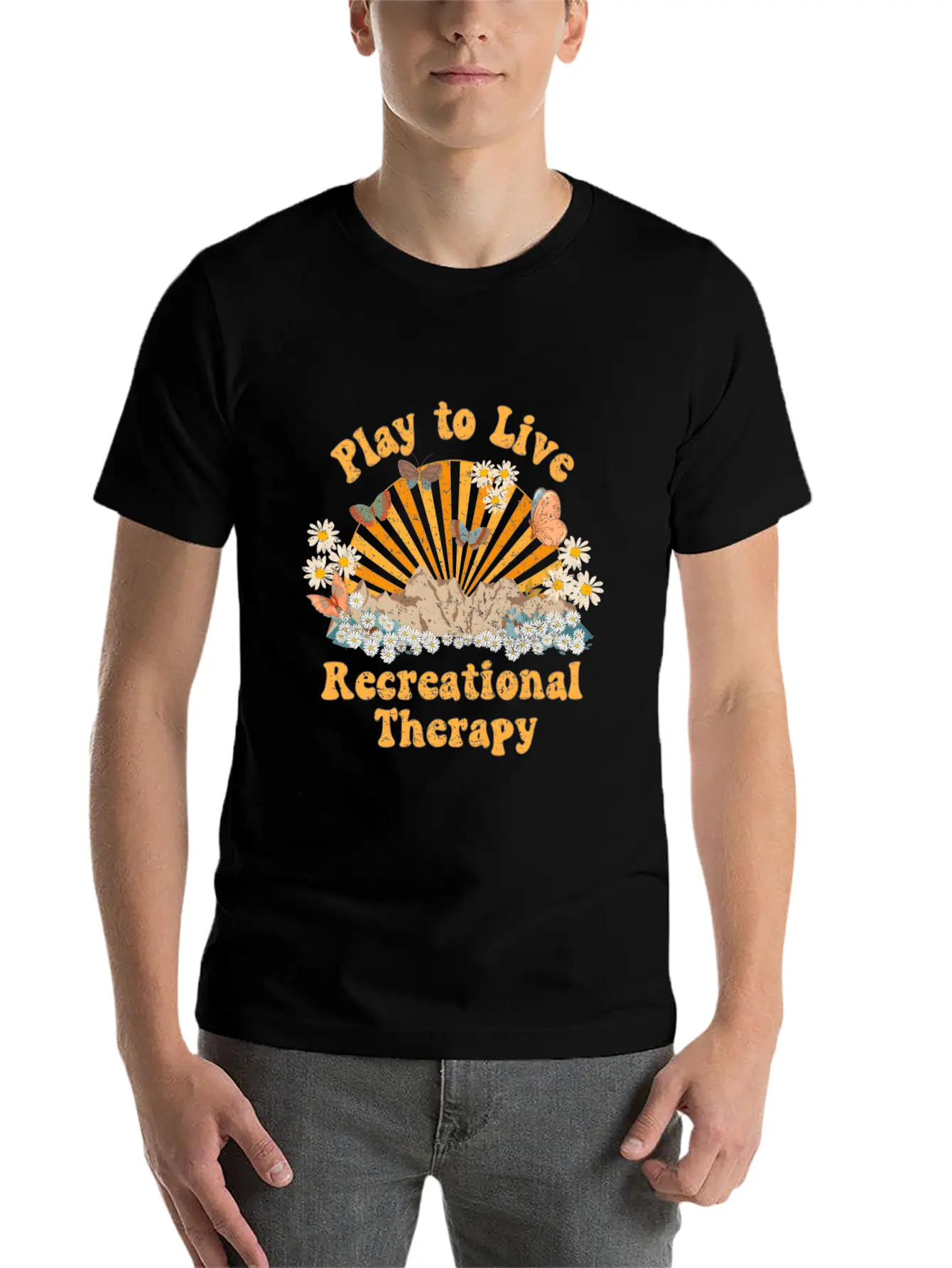Recreational Therapy Therapeutic Recreation Rt Sun Stylish Everyday T-Shirt – Unisex Basic Cotton Tee