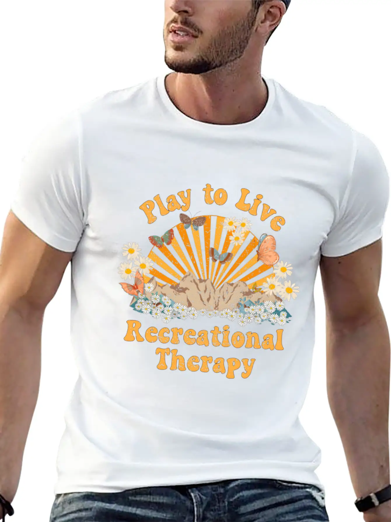 Recreational Therapy Therapeutic Recreation Rt Sun Stylish Everyday T-Shirt – Unisex Basic Cotton Tee