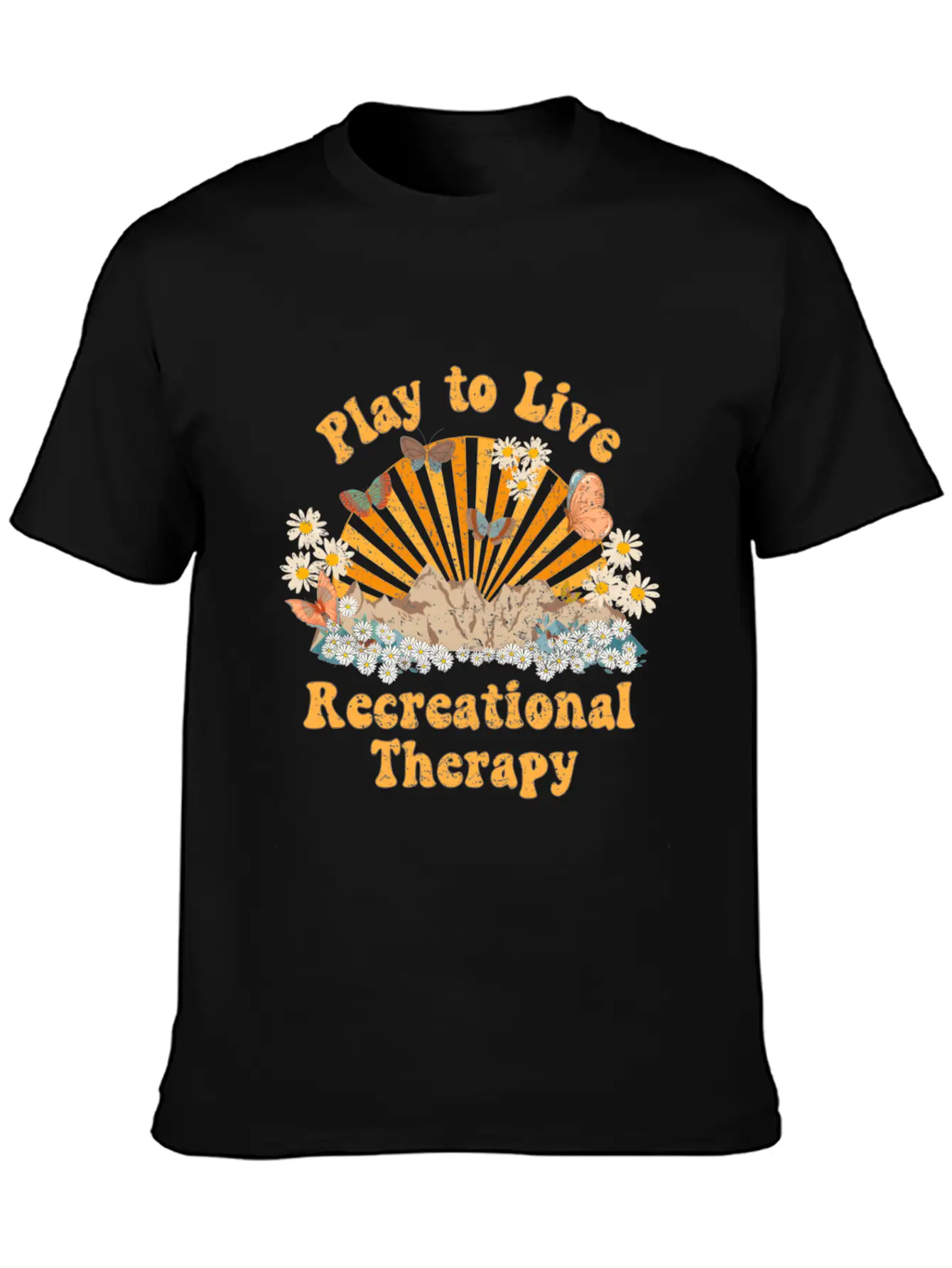Recreational Therapy Therapeutic Recreation Rt Sun Stylish Everyday T-Shirt – Unisex Basic Cotton Tee