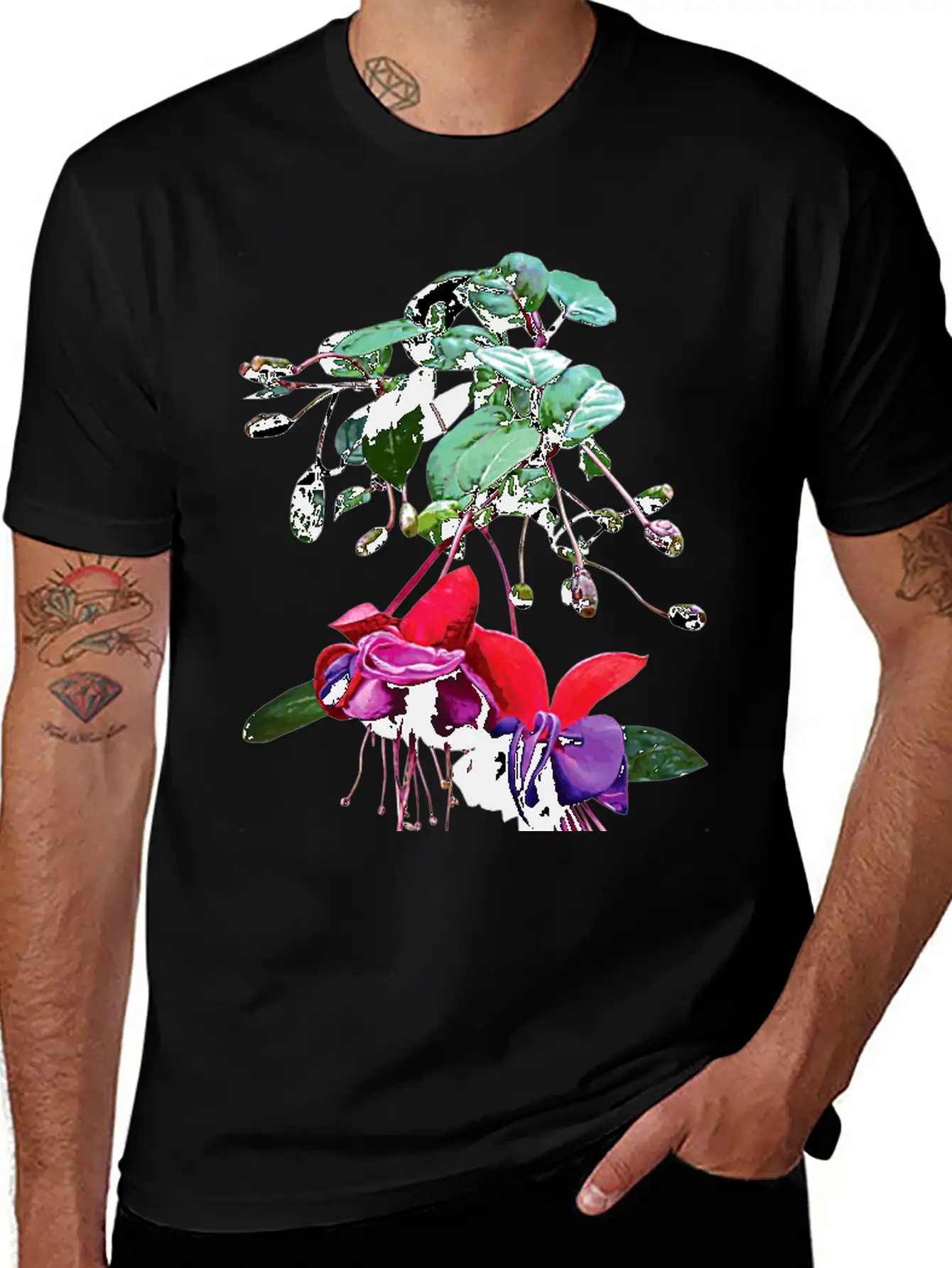 Red And Purple Fuschia Unisex Short Sleeve Soft Cotton T-Shirt – Casual Everyday Wear