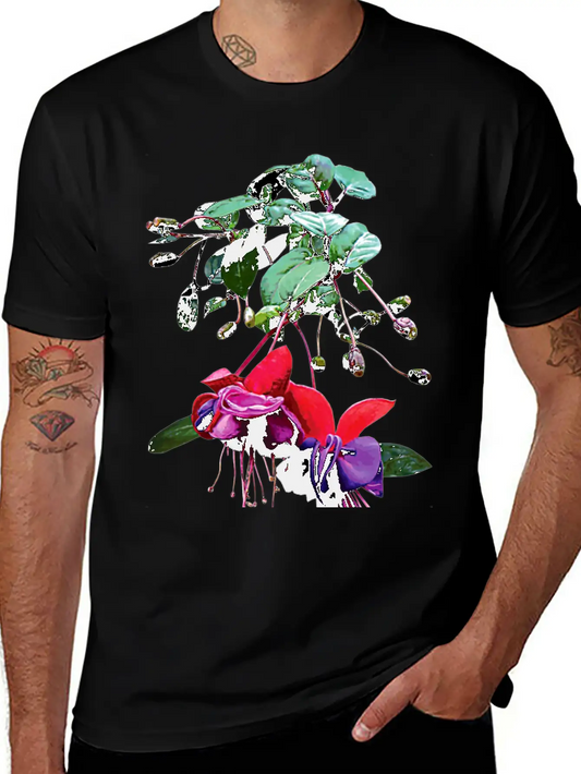 Red And Purple Fuschia Unisex Short Sleeve Soft Cotton T-Shirt – Casual Everyday Wear