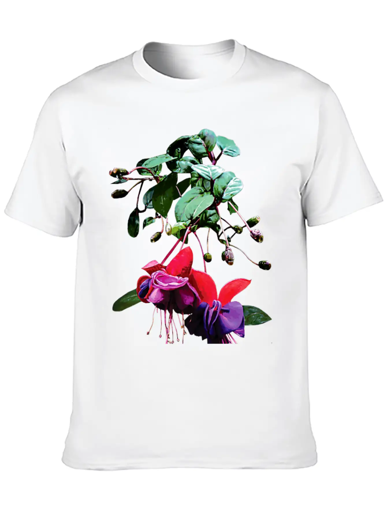 Red And Purple Fuschia Unisex Short Sleeve Soft Cotton T-Shirt – Casual Everyday Wear