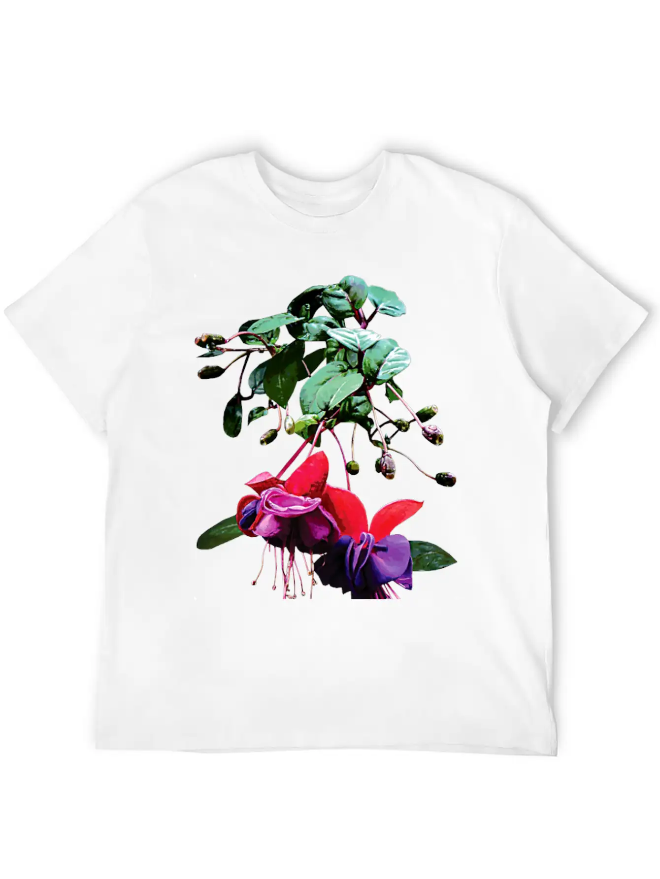 Red And Purple Fuschia Unisex Short Sleeve Soft Cotton T-Shirt – Casual Everyday Wear