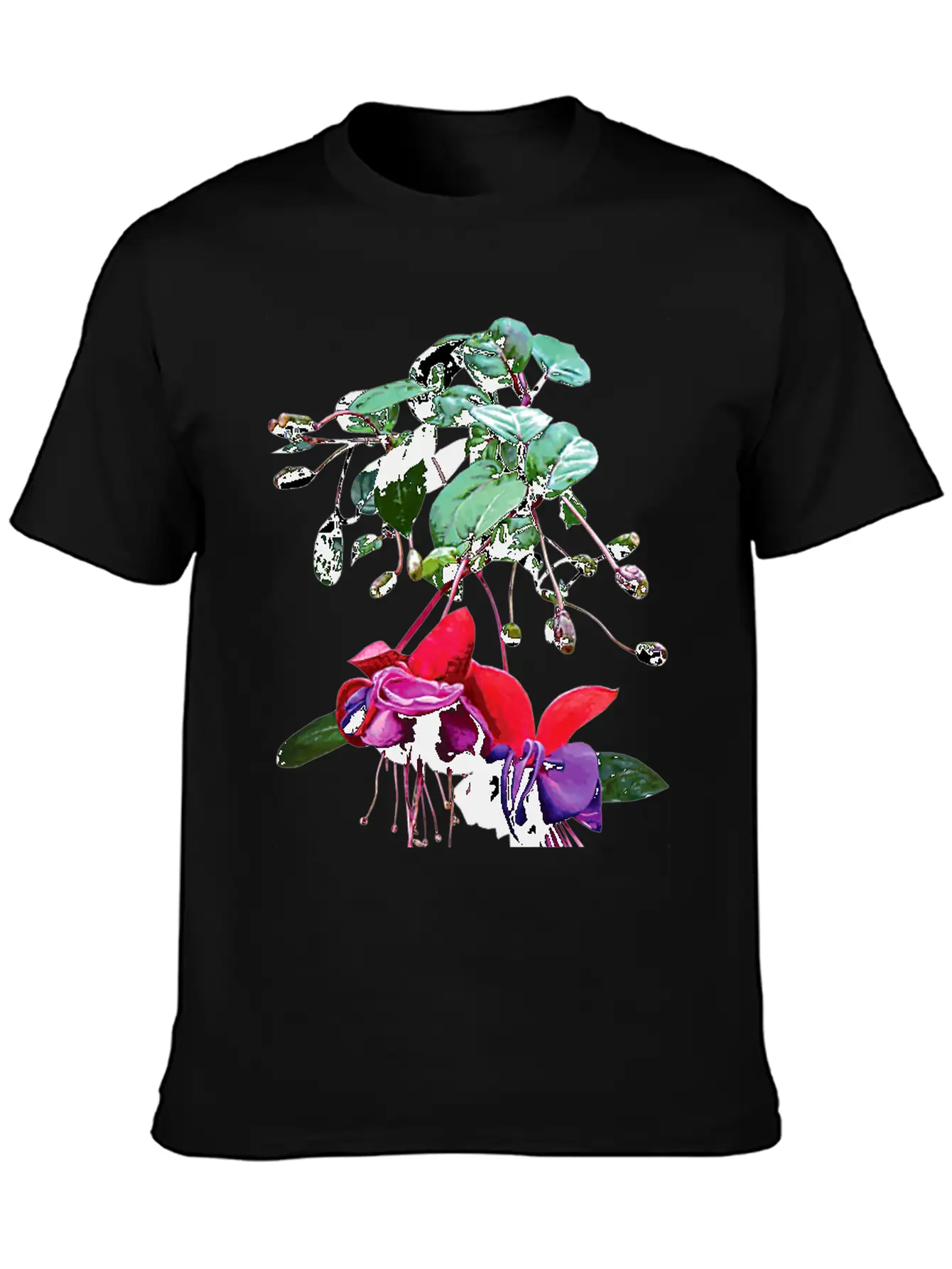 Red And Purple Fuschia Unisex Short Sleeve Soft Cotton T-Shirt – Casual Everyday Wear