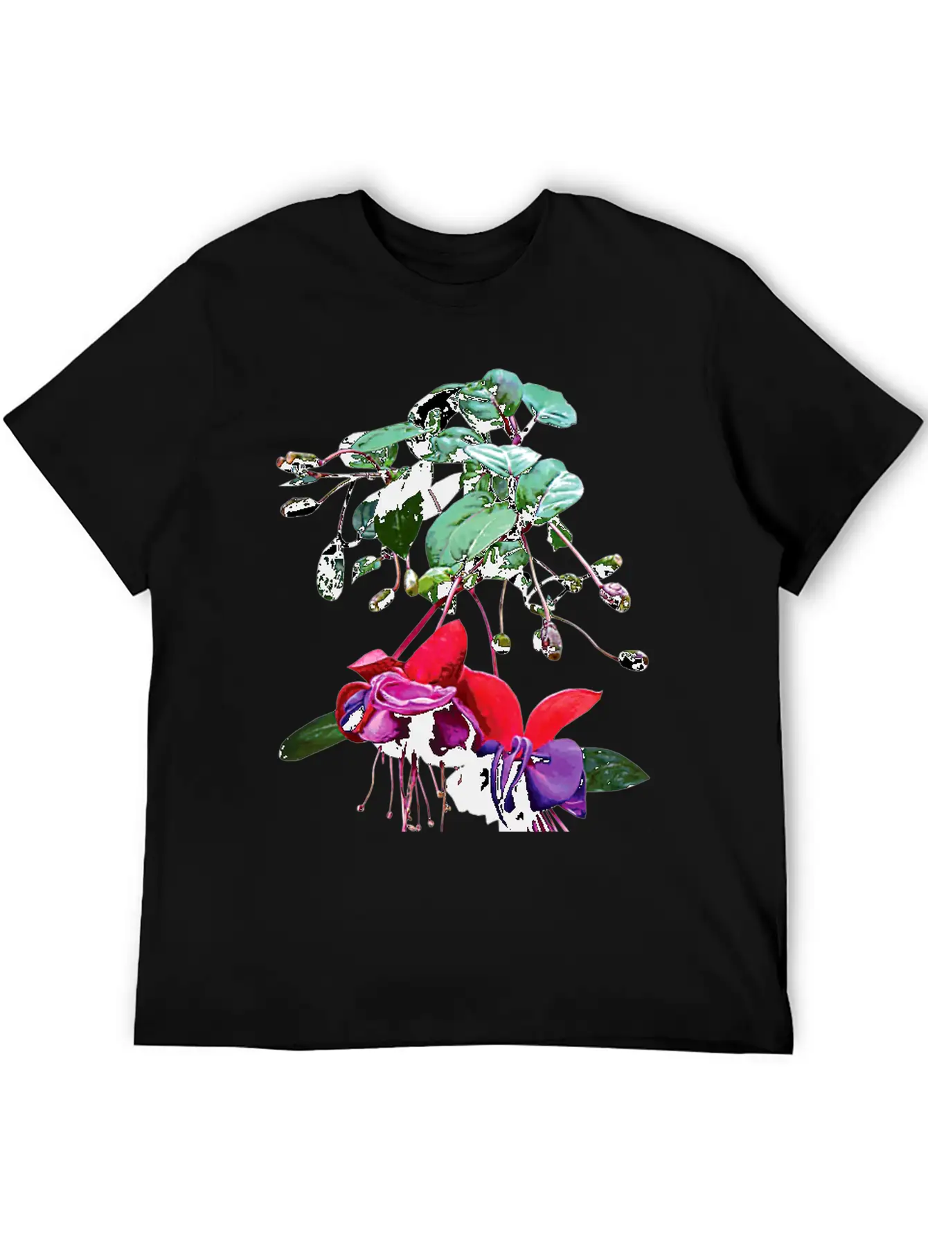 Red And Purple Fuschia Unisex Short Sleeve Soft Cotton T-Shirt – Casual Everyday Wear