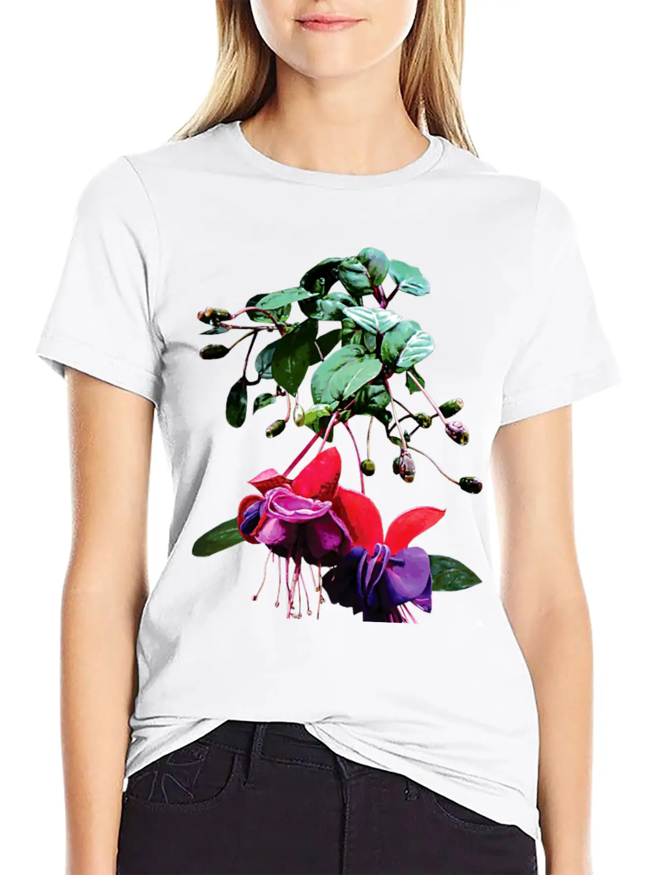 Red And Purple Fuschia Unisex Short Sleeve Soft Cotton T-Shirt – Casual Everyday Wear