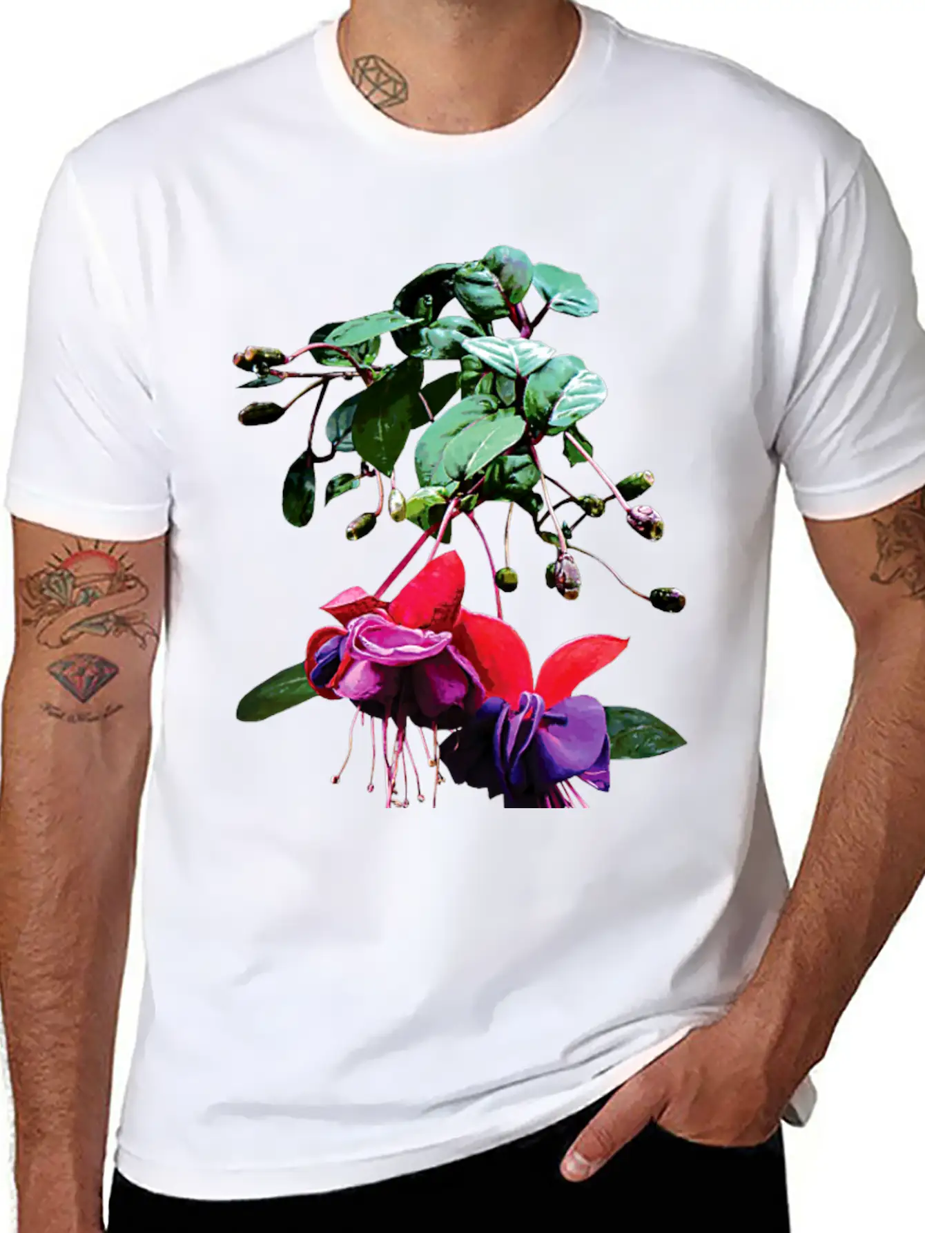 Red And Purple Fuschia Unisex Short Sleeve Soft Cotton T-Shirt – Casual Everyday Wear