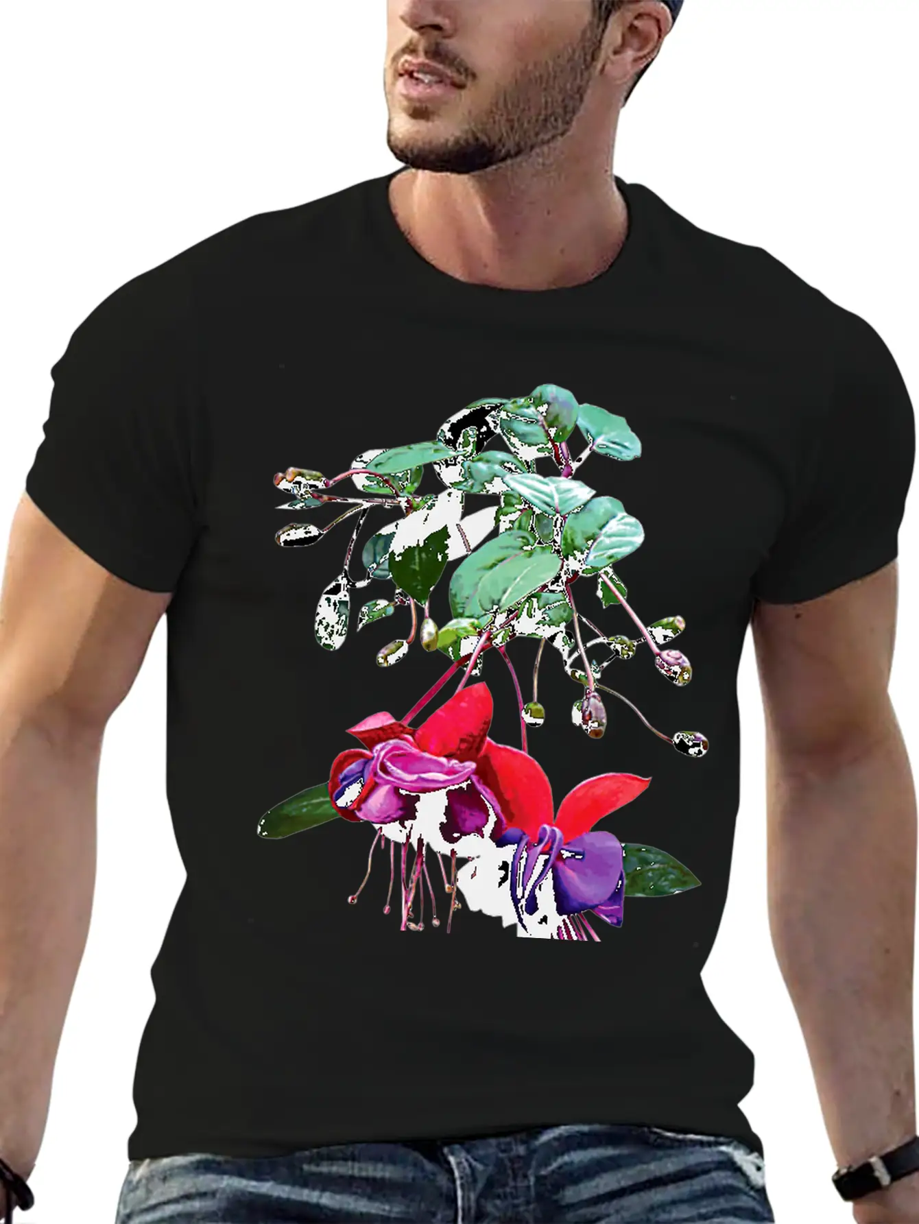 Red And Purple Fuschia Unisex Short Sleeve Soft Cotton T-Shirt – Casual Everyday Wear