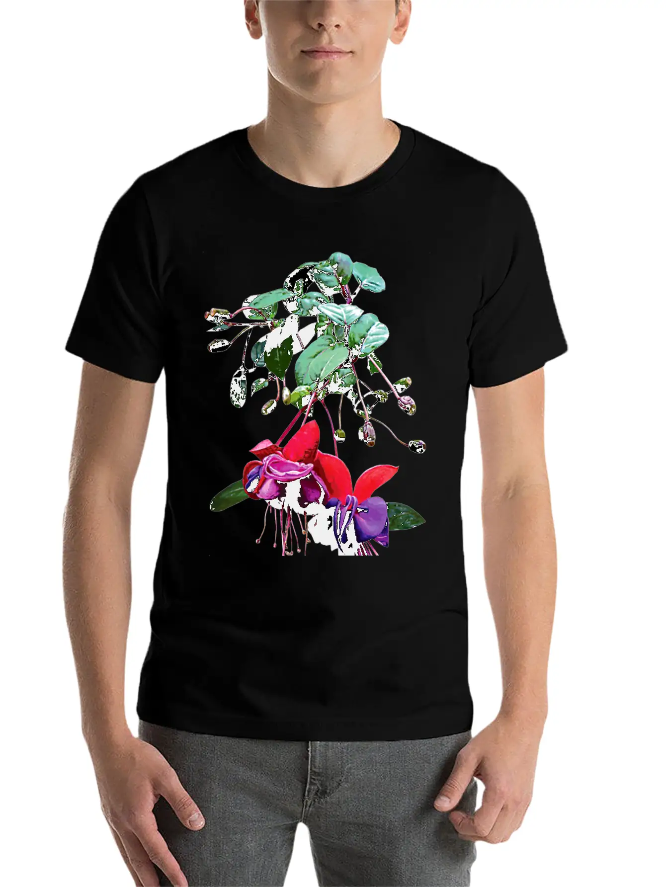 Red And Purple Fuschia Unisex Short Sleeve Soft Cotton T-Shirt – Casual Everyday Wear