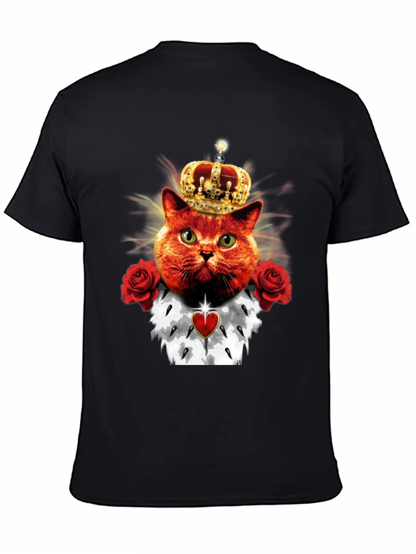 Red Cat King Queen Crown Roses Love Heart Comfortable Minimalist Graphic Tee – Summer Style Essential