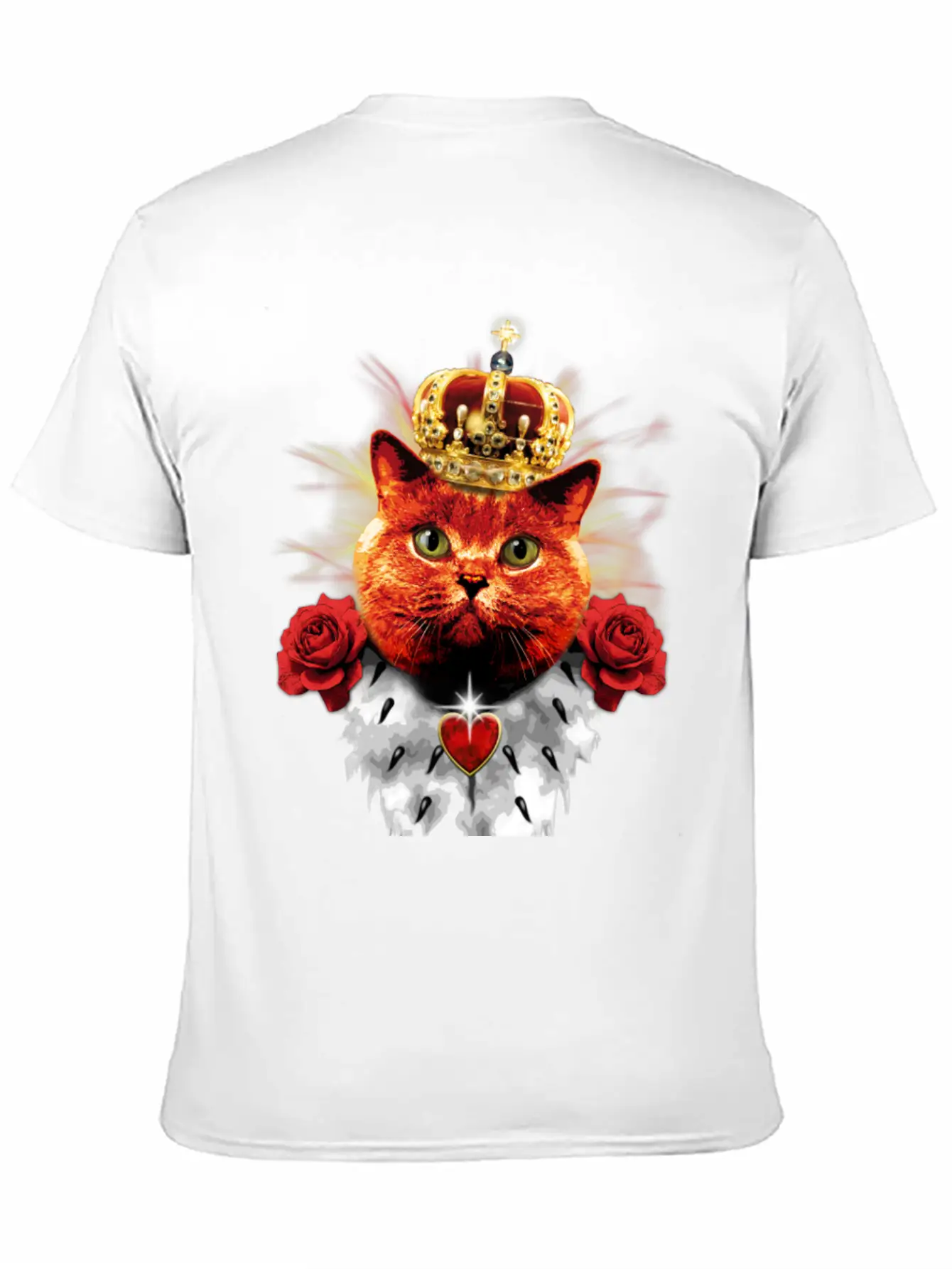 Red Cat King Queen Crown Roses Love Heart Comfortable Minimalist Graphic Tee – Summer Style Essential