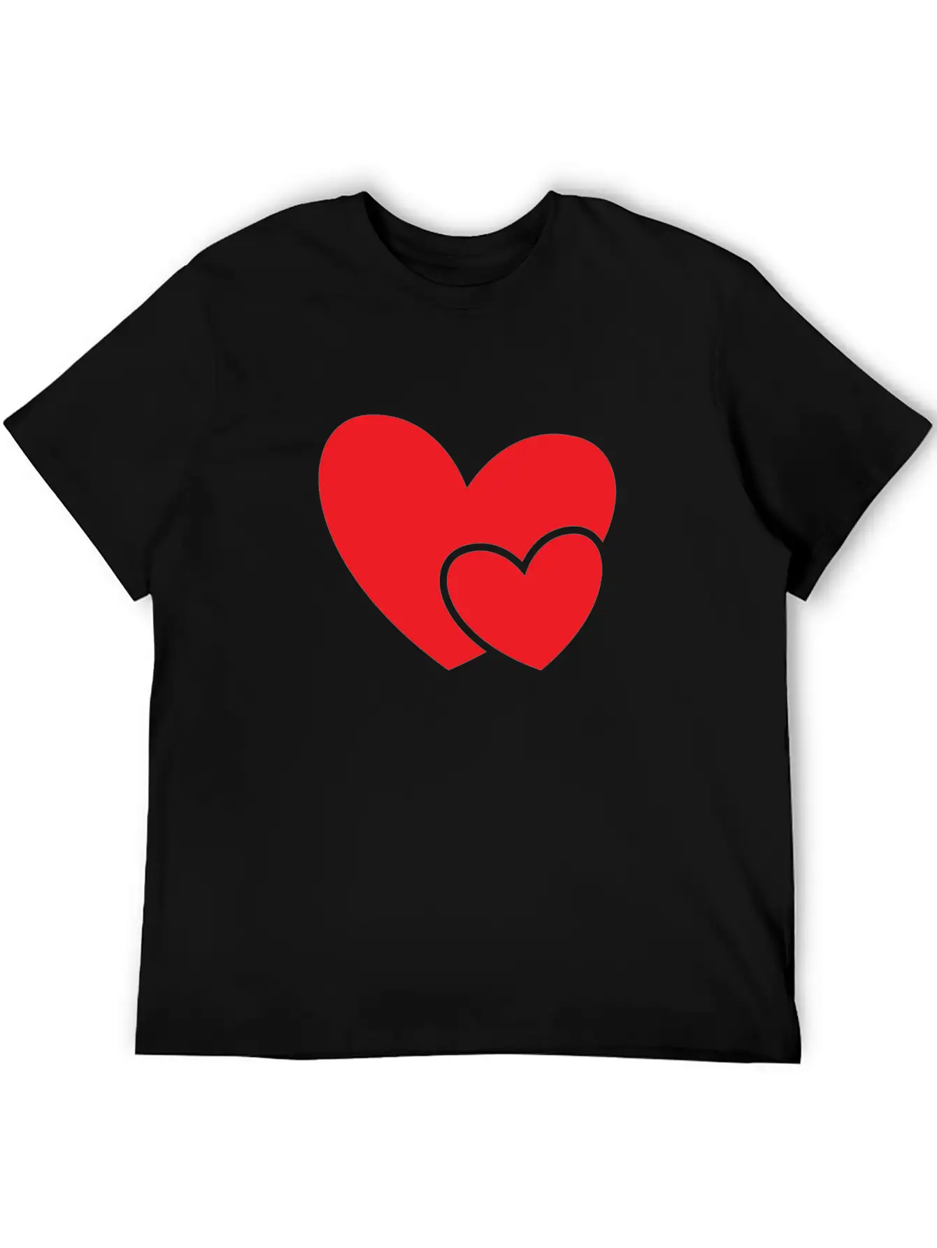 Red Double Heart Gift Idea Basic Graphic T-Shirt – Daily Comfort In Soft Cotton