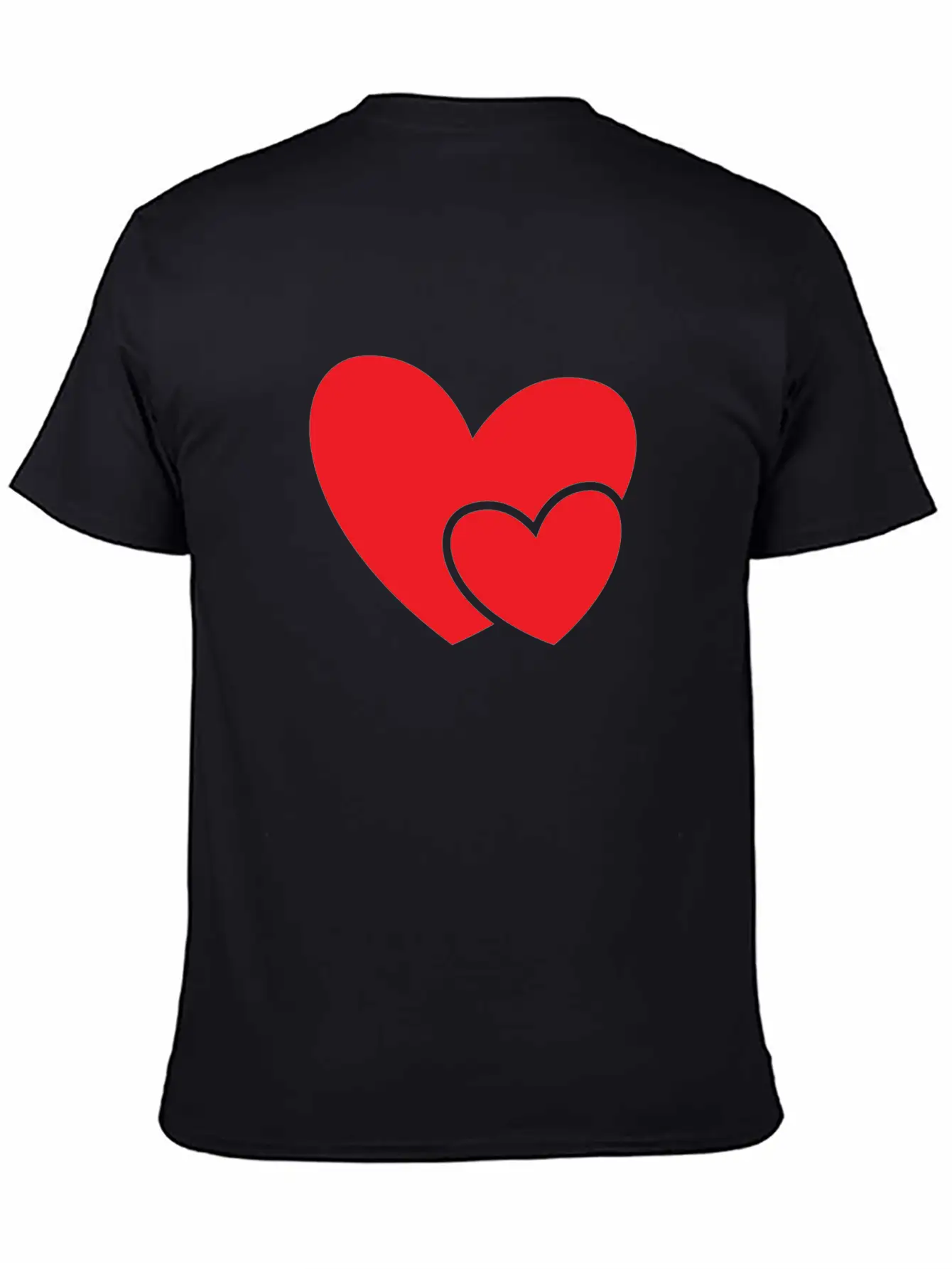 Red Double Heart Gift Idea Basic Graphic T-Shirt – Daily Comfort In Soft Cotton