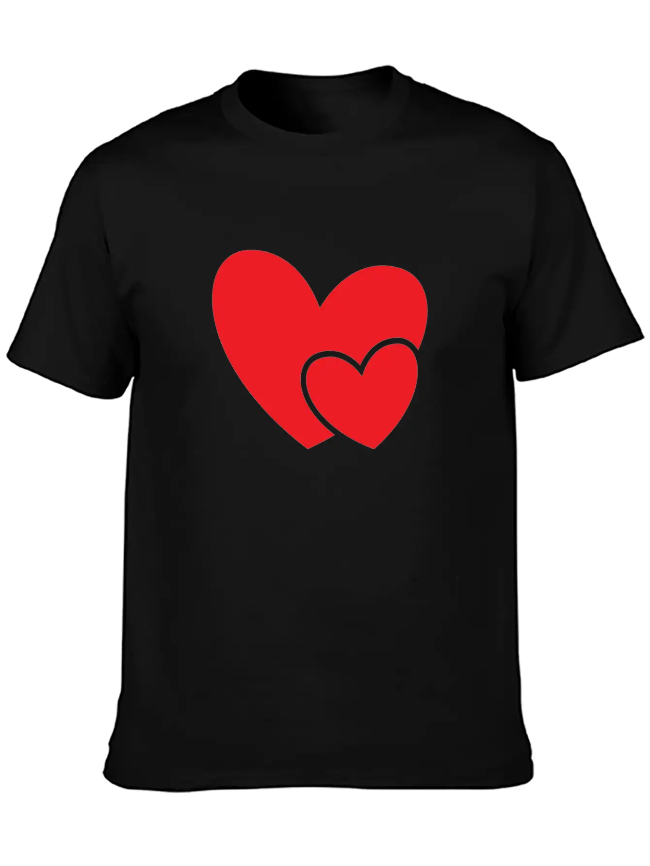 Red Double Heart Gift Idea Basic Graphic T-Shirt – Daily Comfort In Soft Cotton