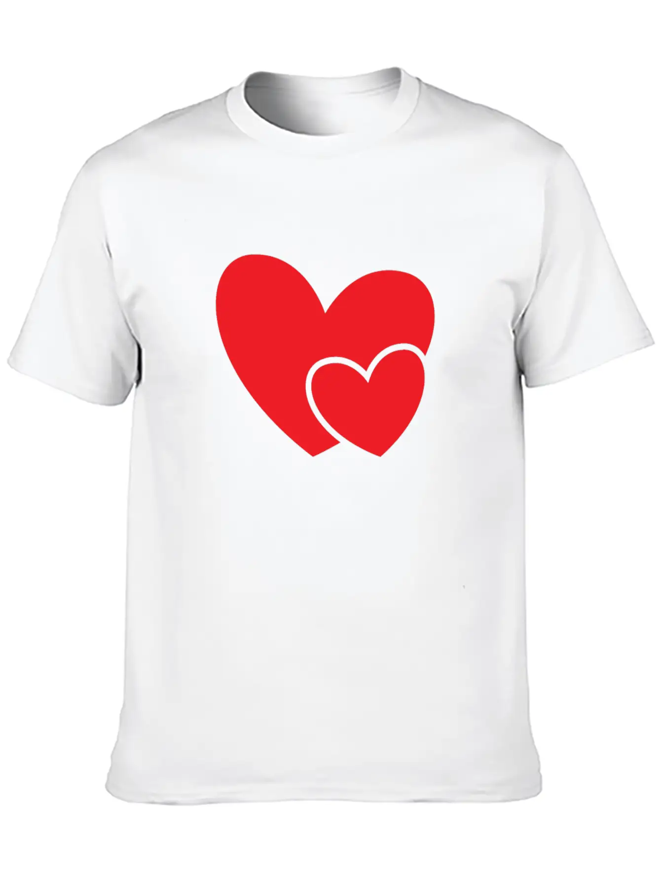 Red Double Heart Gift Idea Basic Graphic T-Shirt – Daily Comfort In Soft Cotton
