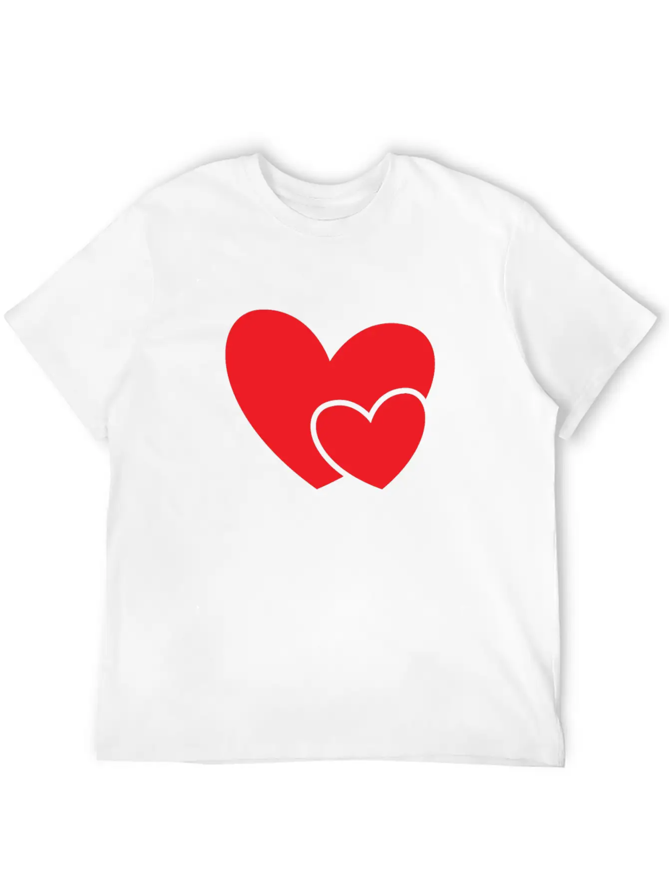 Red Double Heart Gift Idea Basic Graphic T-Shirt – Daily Comfort In Soft Cotton