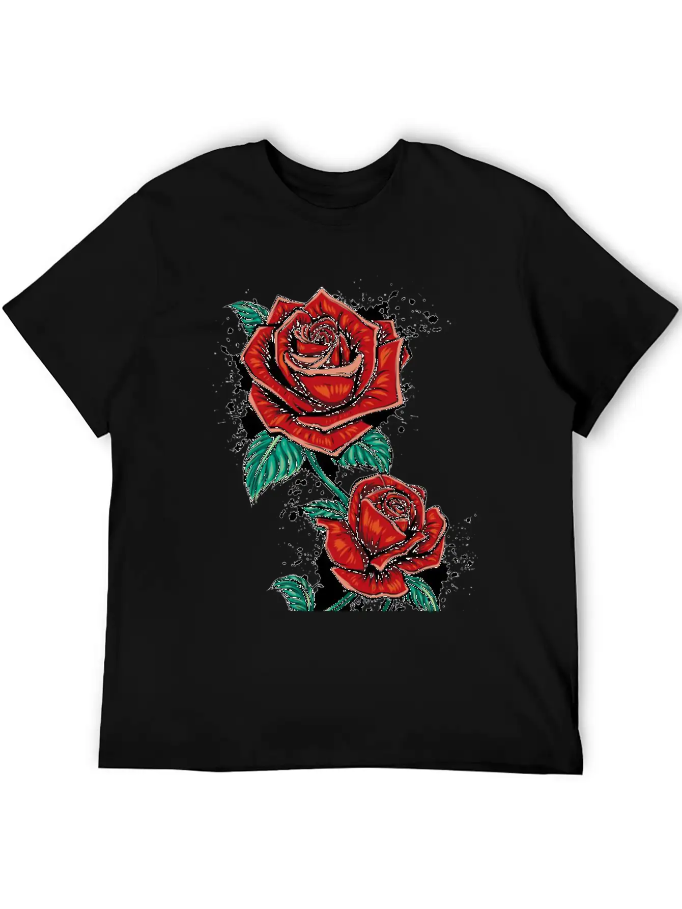 Red Fower Unisex Short Sleeve Soft Cotton T-Shirt – Casual Everyday Wear