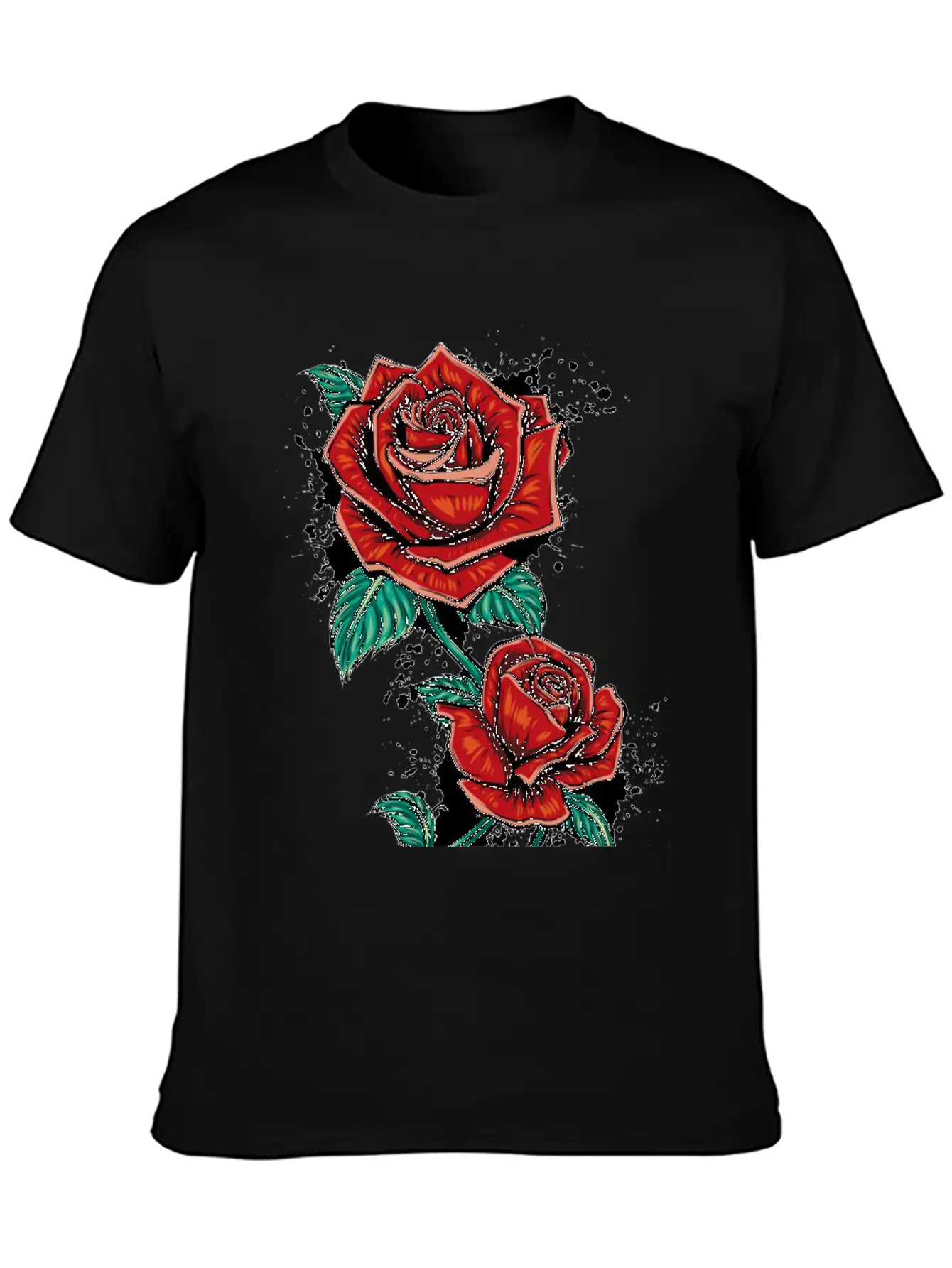 Red Fower Unisex Short Sleeve Soft Cotton T-Shirt – Casual Everyday Wear