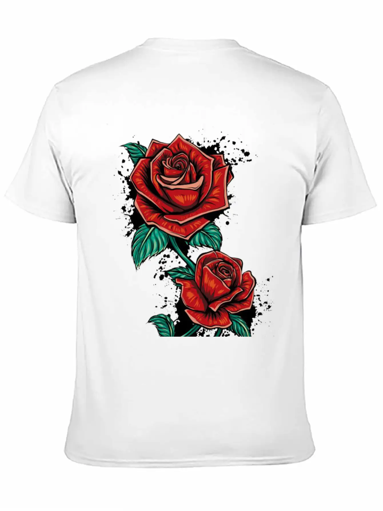 Red Fower Unisex Short Sleeve Soft Cotton T-Shirt – Casual Everyday Wear