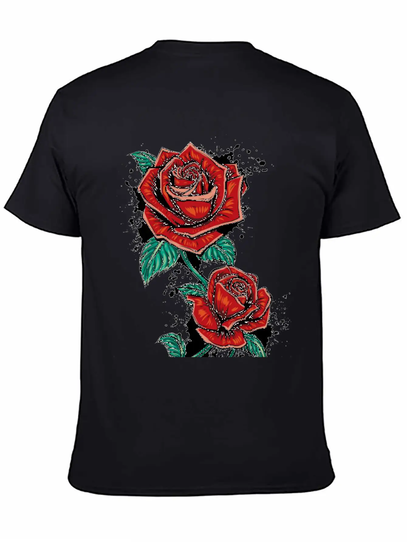Red Fower Unisex Short Sleeve Soft Cotton T-Shirt – Casual Everyday Wear